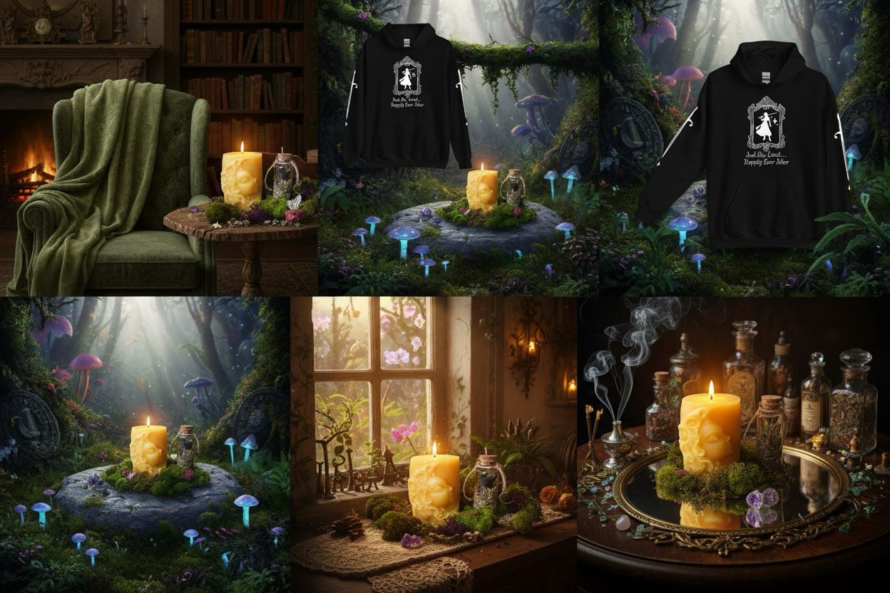 ✨ Introducing “And She Lived…” — Our newest collection celebrating strength, magic, and the stories we carry within us that help us succeed in our ventures. From our cozy hoodie to enchanting candles and spelling elixirs, each piece is crafted to accompany you on your our fairy tale journey.
Step into your story and wear your magic proudly. Are you ready to live Happily Ever After?
#andshelived #andshelivedhappilyeverafter #storyboundmagic #fantasyinspired