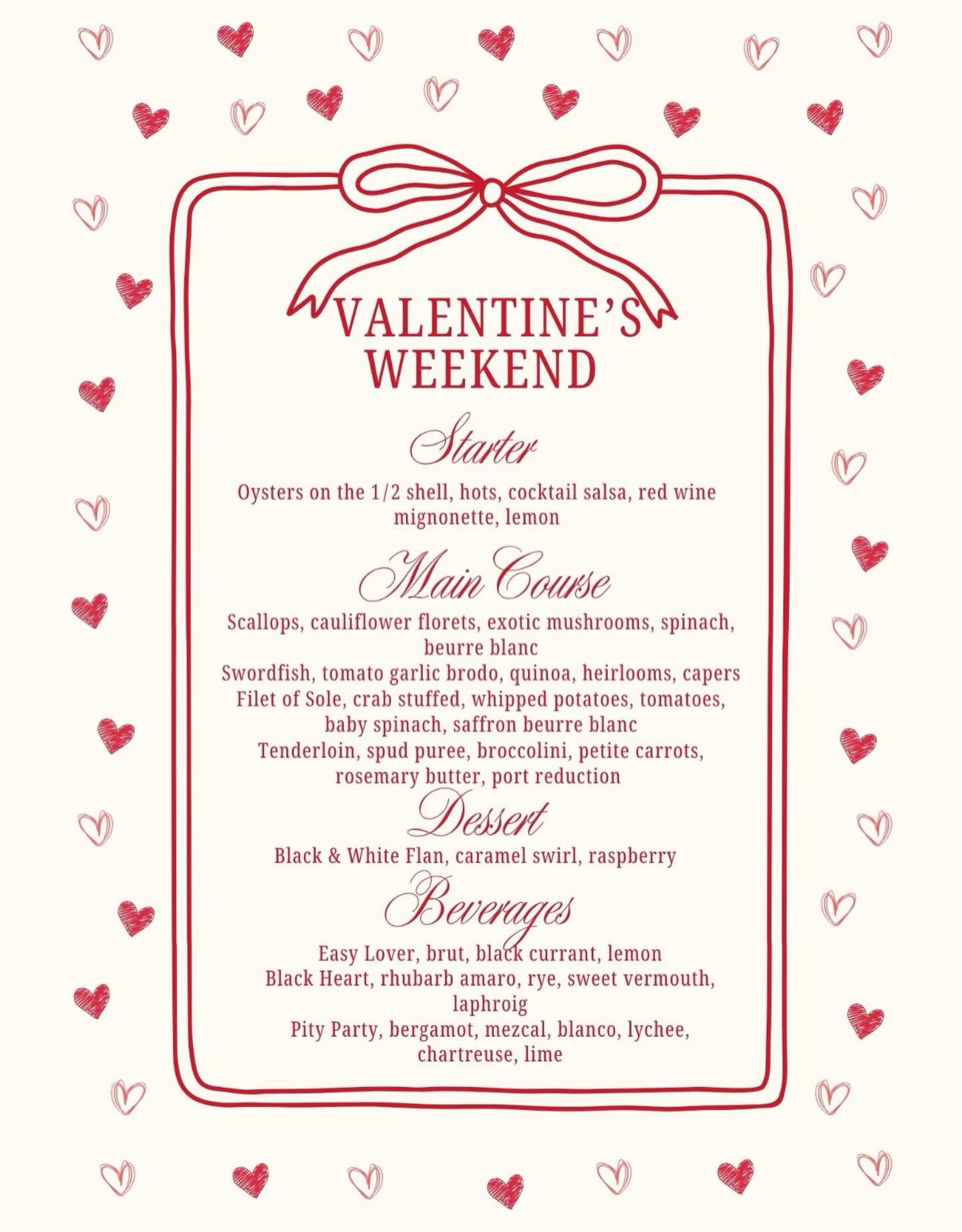 It’s giving…. sustainable romance❤️ Grown with love, cooked with heart. Join us for a farm-to-table Valentine’s Day #chefskiss💋 💋
**Full menu also plated all weekend**