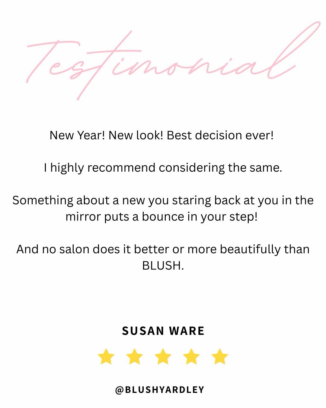 ⨠Blush Love Notes â¨
The sweetest part of what we do isnât just the transformationâ itâs the meaningful connections we create along the way. đ
Every client brings their own story, their own beauty, and their own energy into Blush â and itâs truly an honor to be part of their journey. â¨
This week, weâre sharing Love Notes from a few of our amazing clients whose kind words, trust, and continued support remind us why we love what we do so much. đ¸
Thank you for choosing Blush, for growing with us, and for allowing us to be part of your moments â big and small. đ¤
#BucksCountysalon #bestofbucks #yardleysalon #BucksCountyBeauty #buckscountystylist