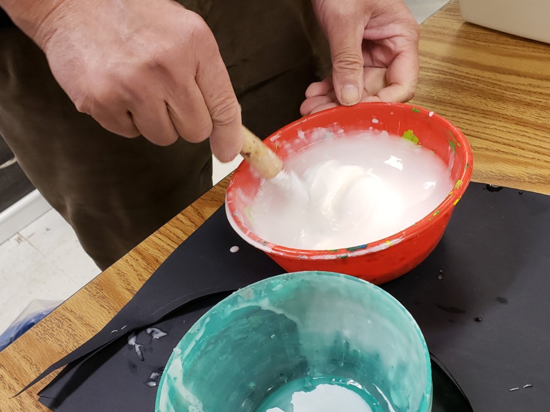 Mixing glue is a sticky business at Puppetry in Practice.
We are always busy working on new and amazing projects!
To learn more about us and our exciting programs, visit: www.PuppetryInPractice.org