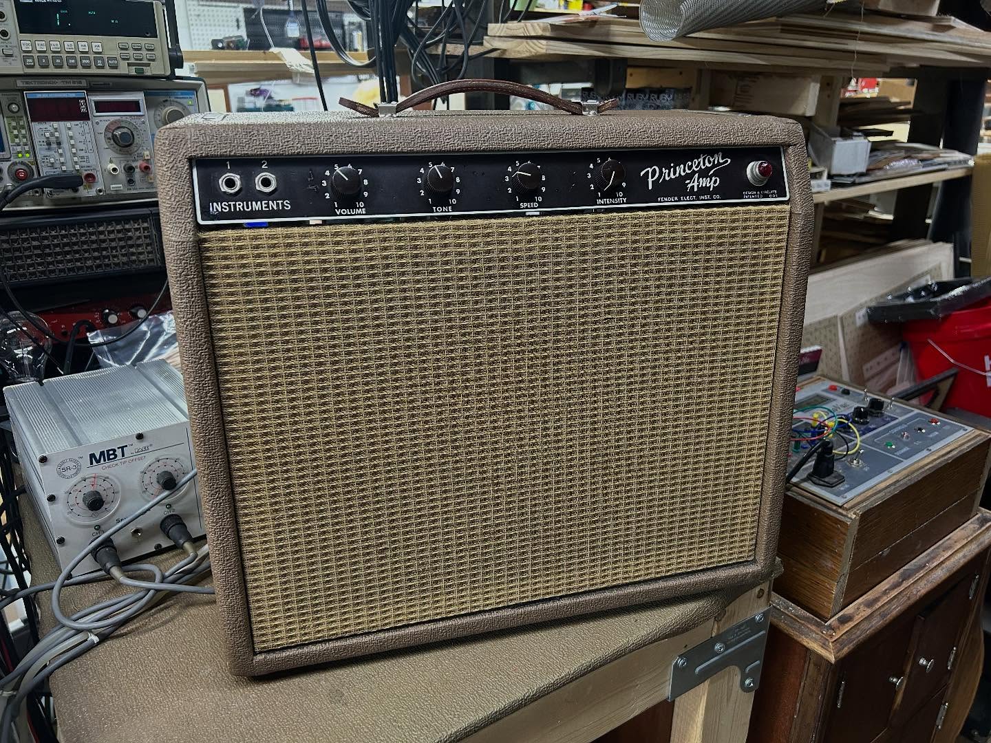 My favorite amp, the brown panel Princeton. This one is for sale by its owner(not me.)
