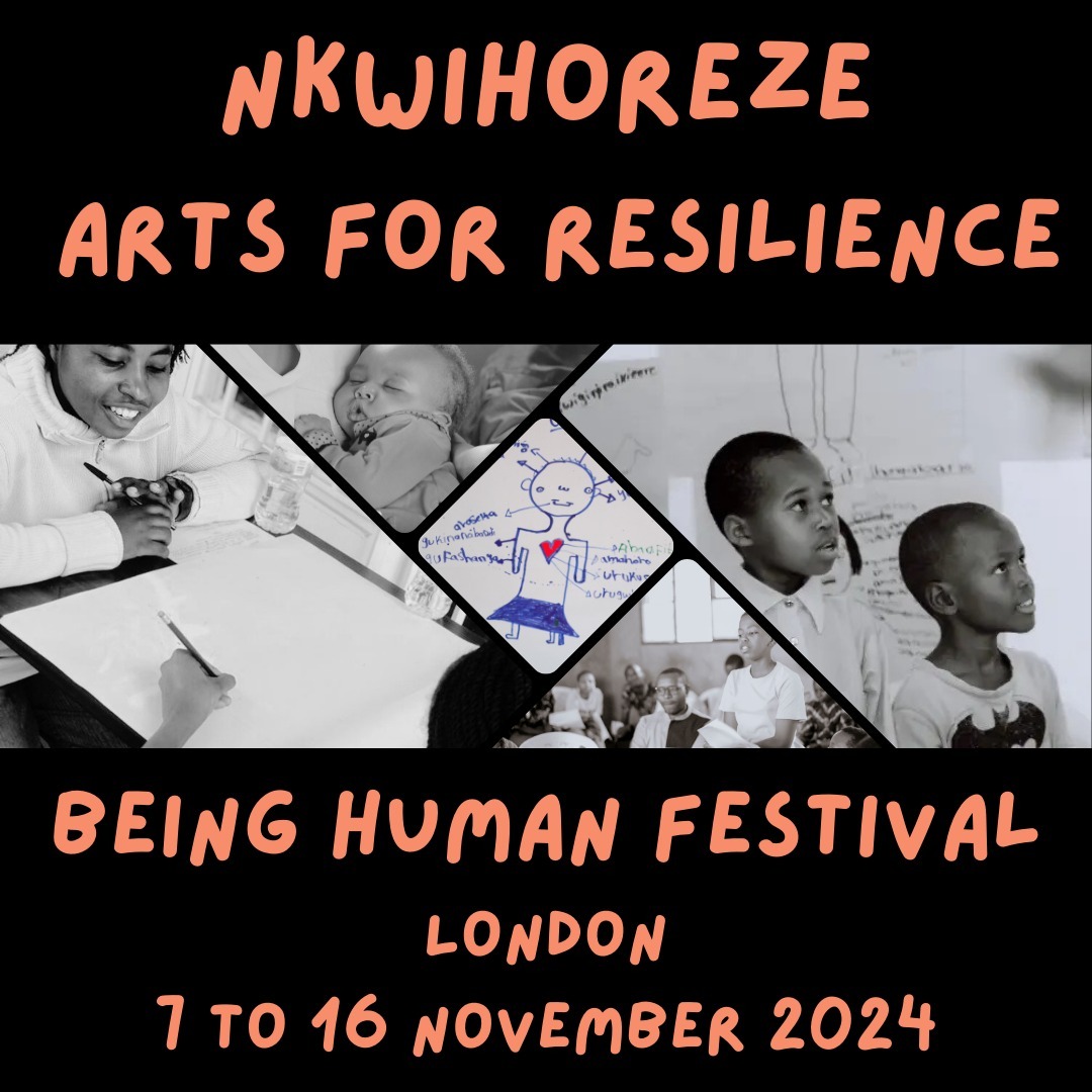 Less than 3 weeks till our interactive art exhibition as part of this year’s Being Human Festival (7–16 November).
@beinghumanfest is the UK’s national festival of the humanities. Browse the full #BeingHuman2024 programme now: https://www.beinghumanfestival.org/2024
Our exhibition "Embracing Art in Research for Children’s and Family Mental Health" if free to attend and hosted in community focused, accessible café @metronomelife
View the event listing for our @ahrcpress funded @ioelondon #nkwihorezeproject here:
https://www.beinghumanfestival.org/events/embracing-art-research-childrens-and-family-mental-health
Visit our project website to learn more about our work:
https://www.nkwihoreze.org/
With big thanks to @uyisenganimanzi_org and AERG, to all our young facilitators, participants and psychosocial workers. This exhibition is a celebration of your work and commitment to this important collaborative project.
Save the date, we hope to see you there!
#nkwihorezeproject #artsforresilience #childrensmentalhealth #trauma #intergenerationaltrauma #childrensrights
#ucl