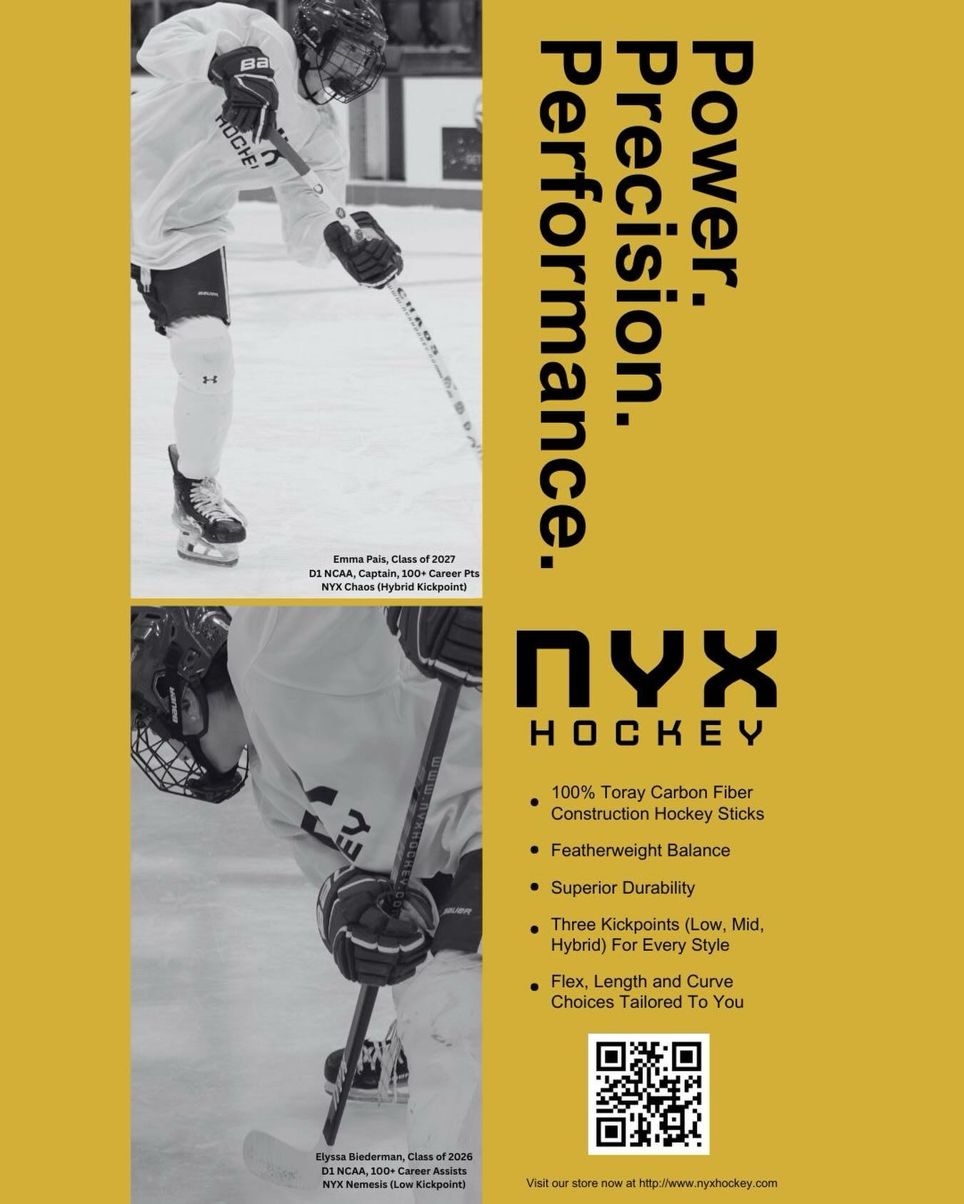 We’re blown away by the feedback on our products and excited to expand our partnerships with youth hockey organizations. Our mission is simple : bring elite-level carbon fiber sticks to players across the entire development curve.
If your organization is interested in partnering with us for exclusive discounts, reach out - we’d love to work with you.
#nyxhockey
#growthegame