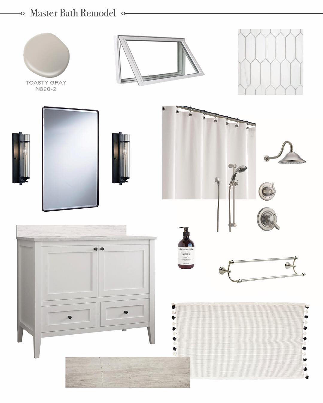 This project is going to happen soon! Sorry it’s been a while! I’ve been busy designing the days away✌🏼🗒🖊💻 .
.
.
#remodel #interiordesign #bathroomremodel #moodboard #productboards #renovation #masterbath #potterybarn #neutralcolorpalette #marbletile #floortile #flooranddecor #thetileshop #interiordesigner #homedecor #bathroominspo #designprocess #studiomcgee #wallsconces #vanity #pickettile #cantwait #sogood