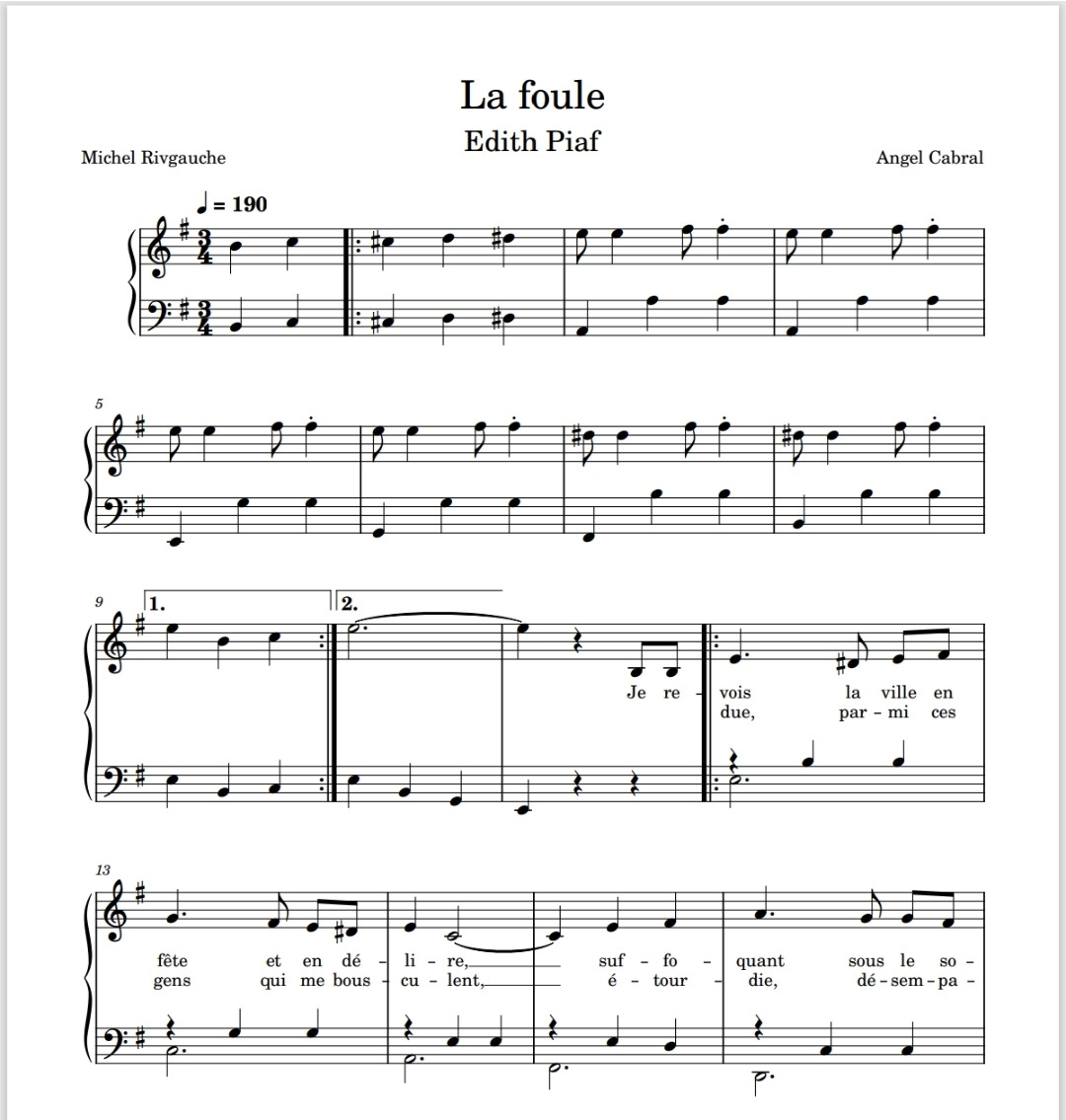 La foule — Edith Piaf (Facile) 🎹✨
Une partition digitale pensée pour les débutants et les interprètes qui veulent apprendre ce classique facilement.
Link in Bio
#Piano #Partition #EdithPiaf #MusiqueFrancaise #LeconsDePiano #Débutant #Nouveau #LaFoule #CoursdePiano