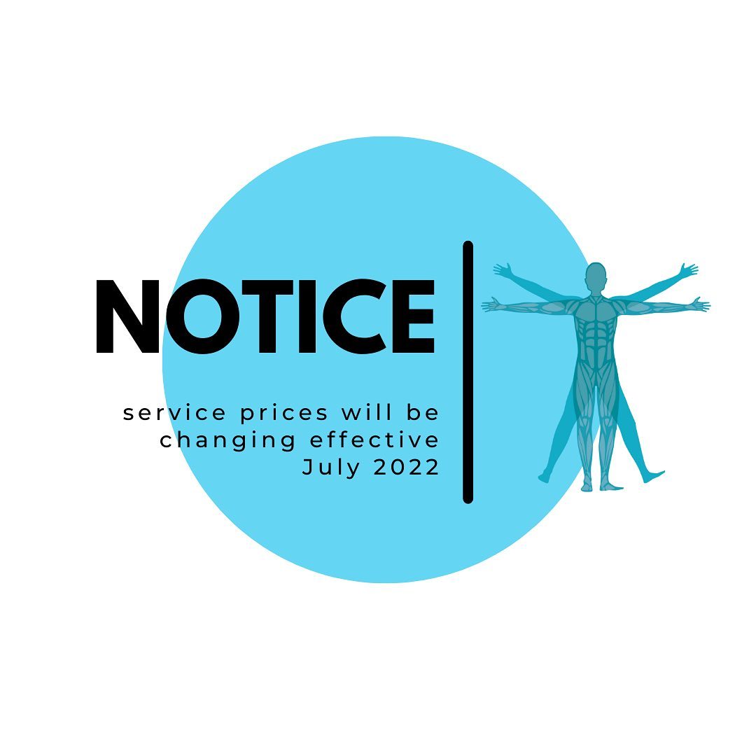 ✨Notice to clients of service price changes✨
In response to market trends and increasing costs, Radical Wellness service prices will be increasing slightly effective JULY 1, 2022.
It is always my goal to provide accessible care while remaining up-to-date with the knowledge and skills that will best benefit my clients. I have the greatest appreciation for your continued support as we work toward radical wellness!
#massagetherapy #osteopathictherapy #manualosteopathy #rapidnfr #rapidneurofascialreset #integrativecare #radicalwellness