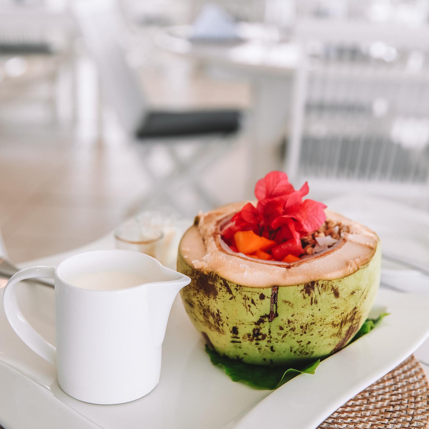 Morning coconut vibe at Breakfast #tropicalbreakfast #vanuatu #coconuts #coconutwater #islandlife #kickstartyourday