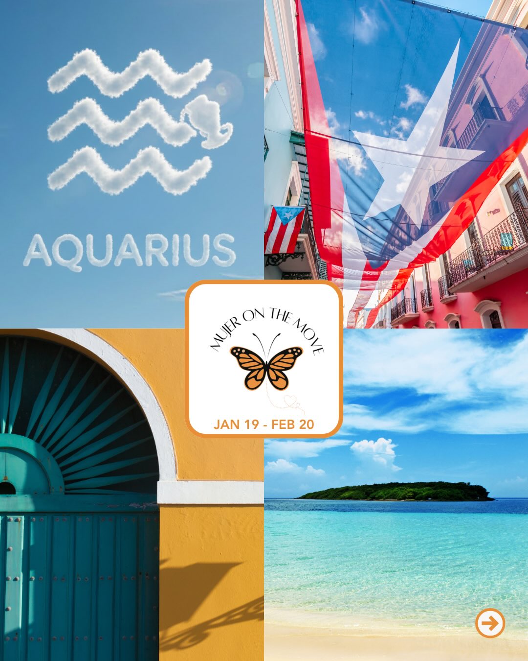 AQUARIUS AVENTURERA ♒✈️
Kicking off our MOTM horoscope series with you✨. The stars & clouds have spoken, and your ideal MOTM Retreat is in Puerto Rico this December 2026! ♒🇵🇷
As the visionary of the zodiac, Puerto Rico is perfect for you because it provides a social, intellectually stimulating aventura for a dreamer like YOU! 🇵🇷✨
Forget the traditional—we’re heading to the best hidden gems in PR! 🌴 Our MOTM Retreat is the perfect 6-Day escape for the Aquarius mujer who wants to sip on a coco under the palm trees while reflecting about the future of the collective🇵🇷🌺.
Let’s toast to your innovation en las playitas de Puerto Rico! 🧡♒✨Bookings will go live soon!
TAG an Aquarius Aventurera who needs this Puerto Rico Aventura♒️✈️🇵🇷
#MujerontheMove #Aquarius #PuertoRico #BadBunny #travel