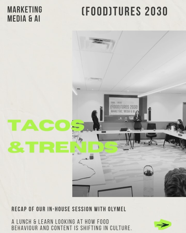 If your food marketing still looks like it did two years ago… we should talk. 🌮
At Olymel HQ, @daphnejbarron and @autzimm led our @tacosntrends session — unpacking the cultural shifts redefining food behaviour, where brands are missing opportunity, and how to turn those shifts into relevance (and revenue).
Ready for your team to get ahead instead of catching up? Send us a message with “INSIGHTS” to book a Tacos & Trends session in-house.