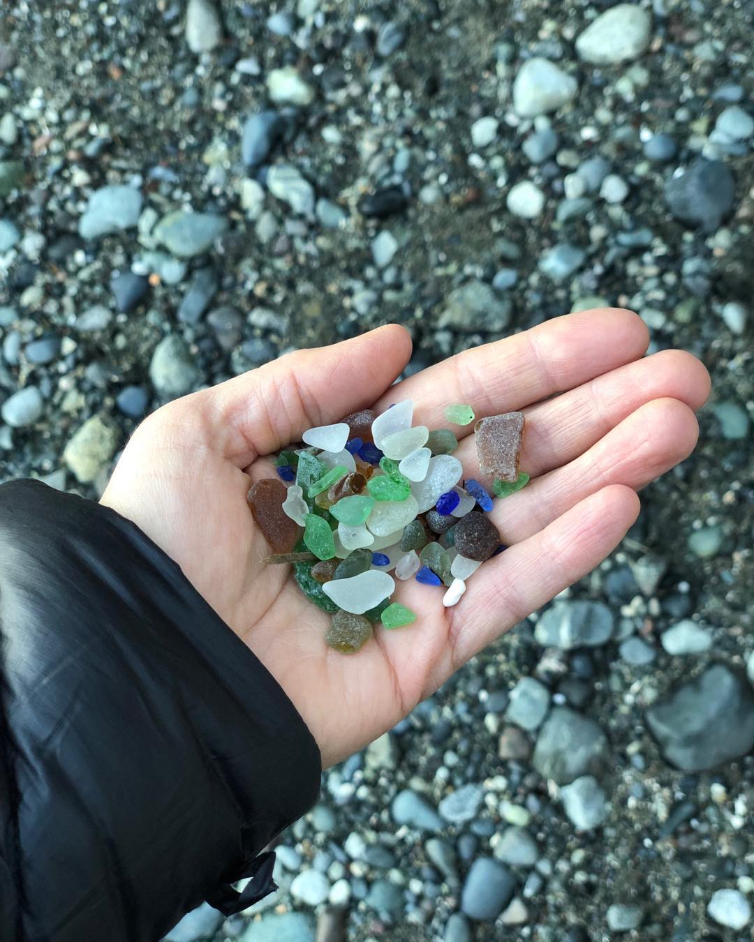 Collecting sea glass with my family on this beautiful day!