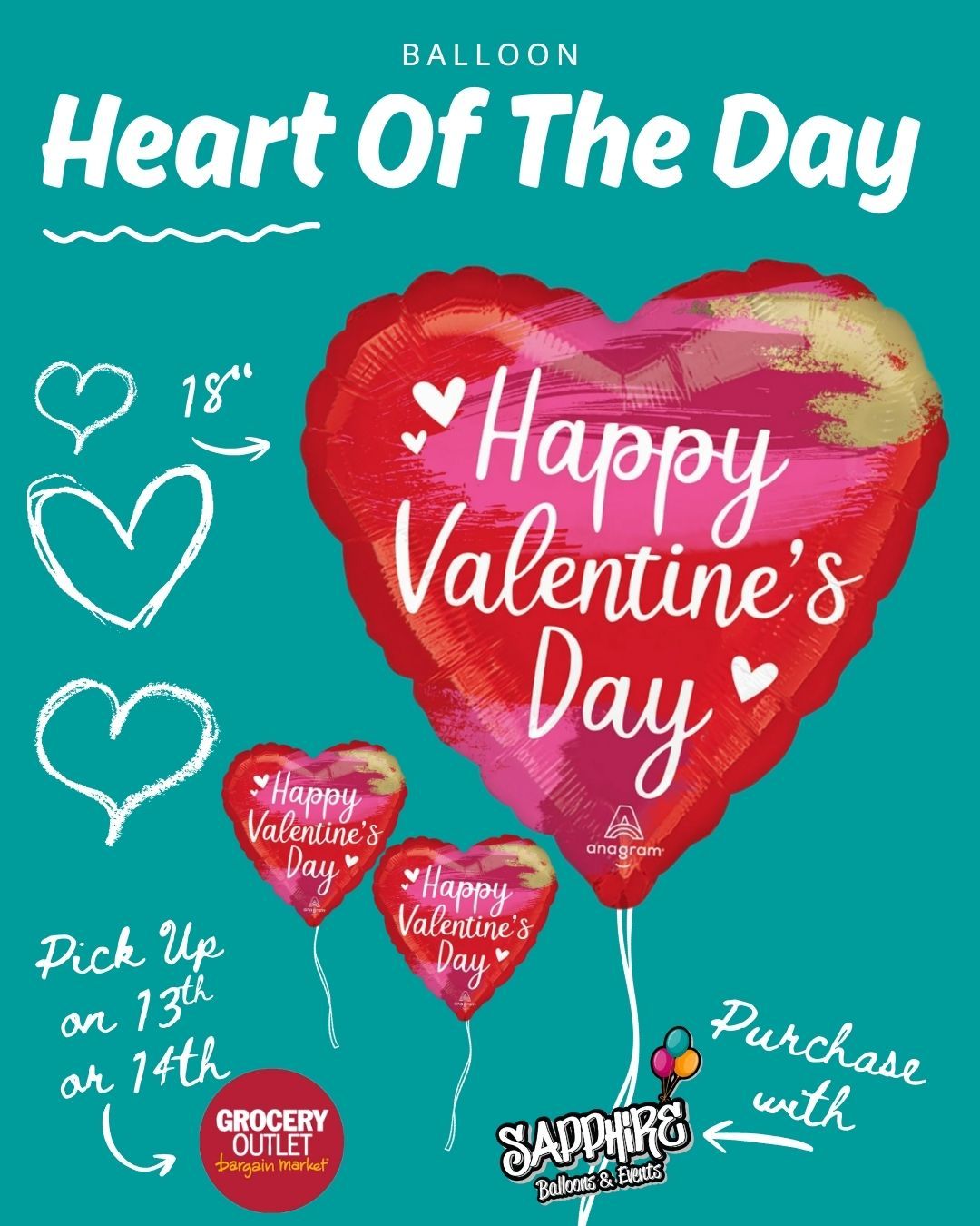 Today’s Heart of the Day is available for pre-sale 💘
Pre-order now and pick up at Mays Landing Grocery Outlet on February 13th or 14th, between 9am–6pm.
Limited quantities, fresh designs, and once pre-orders close—it’s gone.
Lock yours in and make Valentine’s Day easy.
📍 Pick-up location: Mays Landing Grocery Outlet
🕕 New Heart revealed every day at 6pm
#HeartOfTheDay
#ValentinesDayReady
#ShopLocalNJ
#MaysLanding
#ValentinesPreOrder
#BalloonLove
#SmallBusinessNJ
#ValentinesVibes