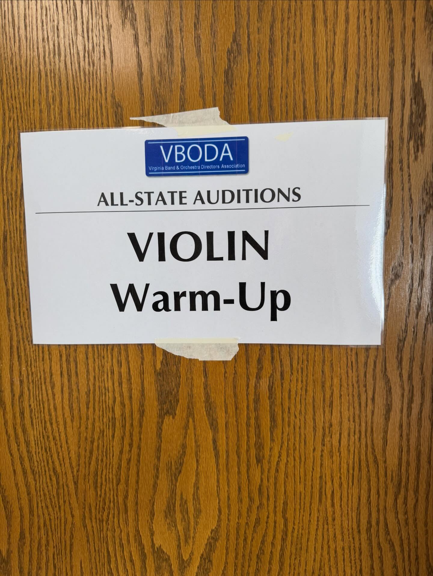 Good luck to Amanda and Roland at All-Virginia Band and Orchestra Auditions today!