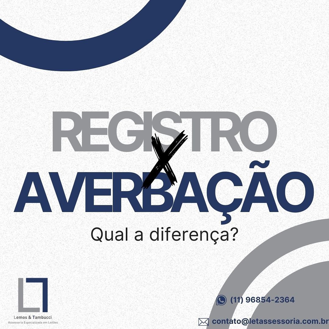 Inicialmente, vale ressaltar que, ambos os atos são exclusivamente praticados pelo cartório de registro de imóveis.
O registro é um ato administrativo pelo qual o tabelião faz constar na matrícula, resumidamente, a transmissão da propriedade, ou seja, atos que modificam ou constituem a propriedade, entre os mais comuns estão os atos de compra e venda, doação, partilha, hipoteca, alienação, incorporação, loteamento, usucapião, dentre outros.
A averbação também é um ato administrativo praticado pelo tabelião, mas tem por finalidade a publicidade de alterações de atos já existentes na matrícula, podendo ser comparada a uma anotação. Os atos mais comuns de averbação são os casos de alteração/atualização de dados pessoais, atualização de dados do imóvel, cancelamentos de ônus, entre outros.
#leilao #leiloes #leiloeiros #leilaodeimoveis #investimento #imoveis #investidor #investimento #imobiliaria #imovelemsp #ZukermanLeiloes #letassessoria #Zukerman #leiloeiro #leilãodeimoveisdacaixa #lemosetambucci #megaleiloes