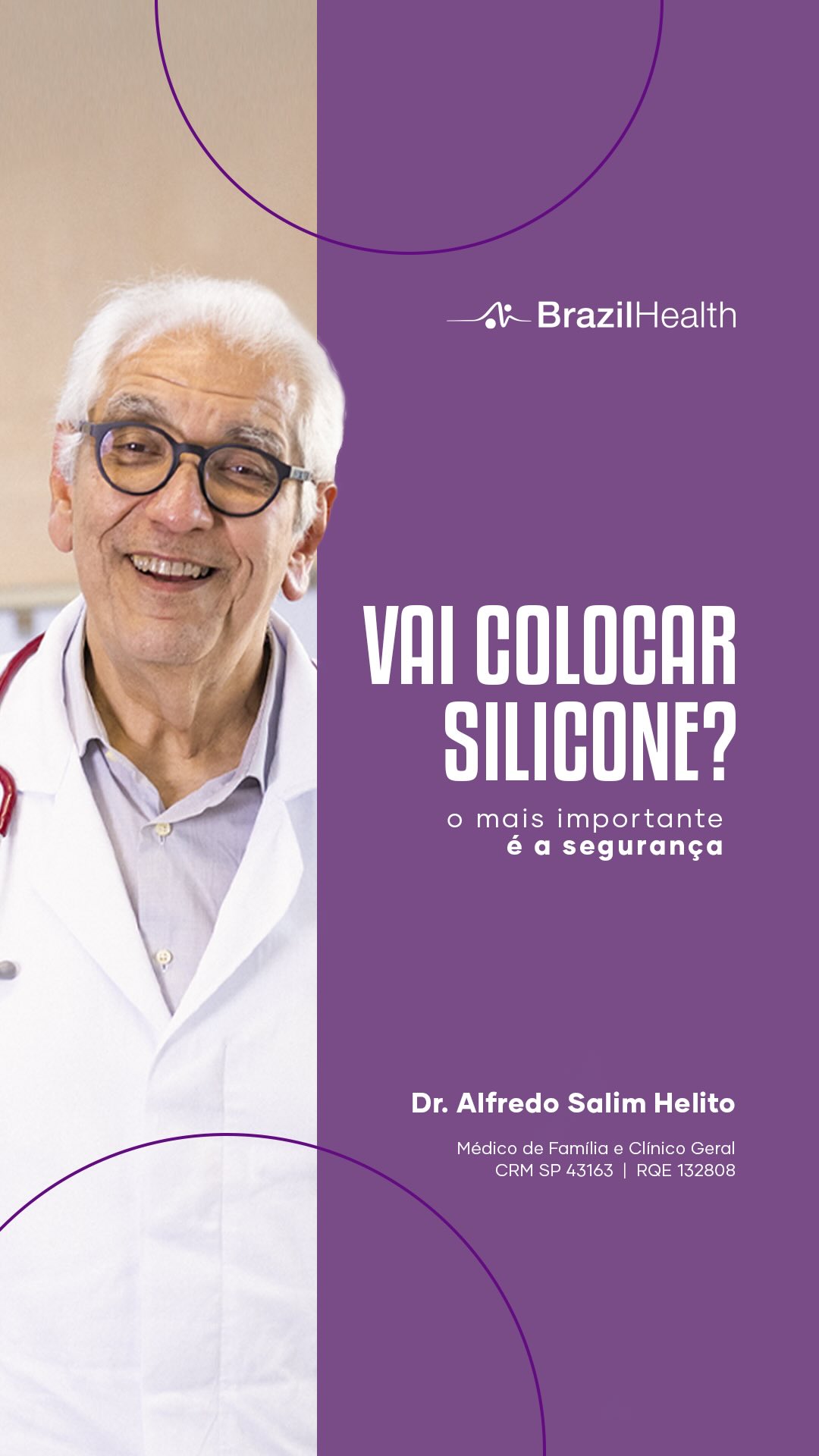Ninguém é contra a cirurgia plástica, desde que feita com critério e responsabilidade.
O Dr. Alfredo Salim Helito traz um ponto de vista equilibrado sobre o implante de silicone: o procedimento é válido, mas não é isento de riscos. Ele cita as possíveis complicações que podem surgir e reforça que a segurança da paciente depende, acima de tudo, da escolha de um bom profissional.
Antes de pensar na estética, avalie a qualificação de quem vai operar você.
Assista ao alerta completo.
Dr. Alfredo Salim Helito
Clínica Médica e Medicina de Família
CRM SP 43163 | RQE 132808
#Silicone #CirurgiaPlastica #SegurancaDoPaciente #DrSalim #SaudeDaMulher ProteseDeMama