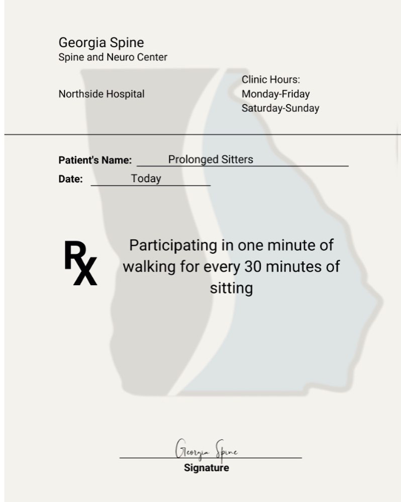 Reminder to do your daily prescription of walking for a few minutes every half hour! Walking to your closest Starbucks counts😉 #backpainrelief #exercise #walking #backpainrelief