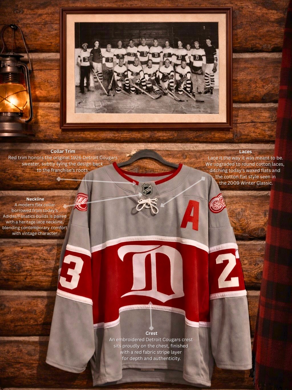 It’s all about the details.
Built as a bridge between Detroit’s earliest sweaters and modern on-ice construction, the Motor City Classic Gray is layered with intention, history, and craftsmanship, down to every stitch.
Grail followers receive 15% off their purchase. Sizes Available: 50, 52, 54, 56, 58.
#detroitredwings
#hockeyjersey
#detroit
#customjersey
#nhl