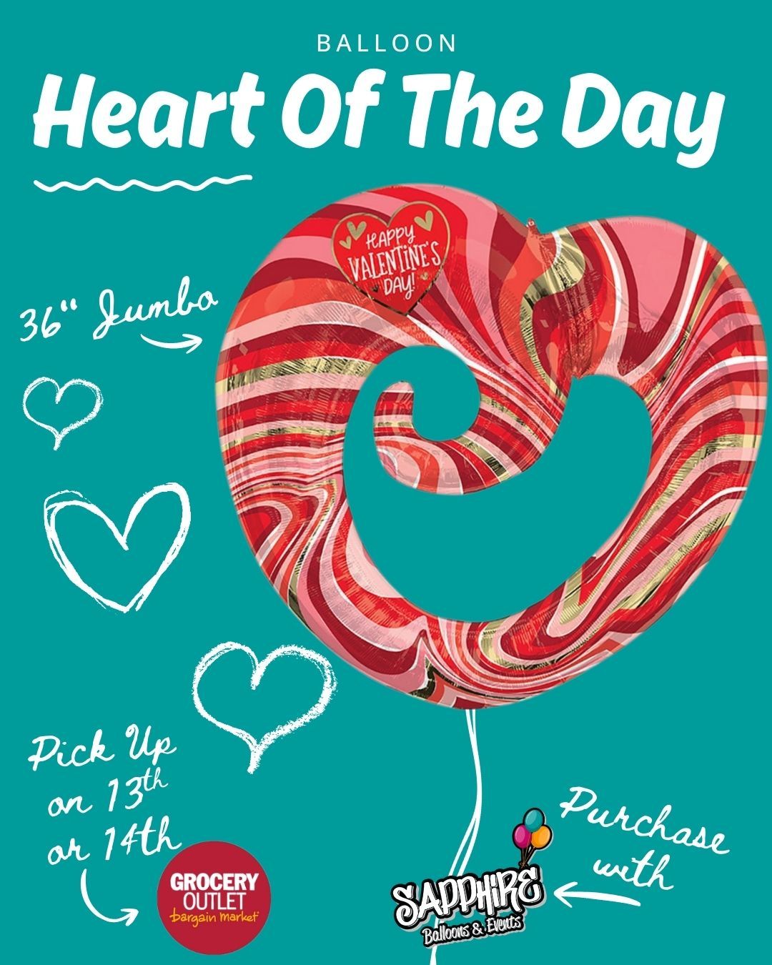 Today’s Heart of the Day is available for pre-sale 💘
Pre-order now and pick up at Mays Landing Grocery Outlet on February 13th or 14th, between 9am–6pm.
Limited quantities, fresh designs, and once pre-orders close—it’s gone.
Lock yours in and make Valentine’s Day easy.
📍 Pick-up location: Mays Landing Grocery Outlet
🕕 New Heart revealed every day at 6pm
#HeartOfTheDay
#ValentinesDayReady
#ShopLocalNJ
#MaysLanding
#ValentinesPreOrder
#BalloonLove
#SmallBusinessNJ
#ValentinesVibes