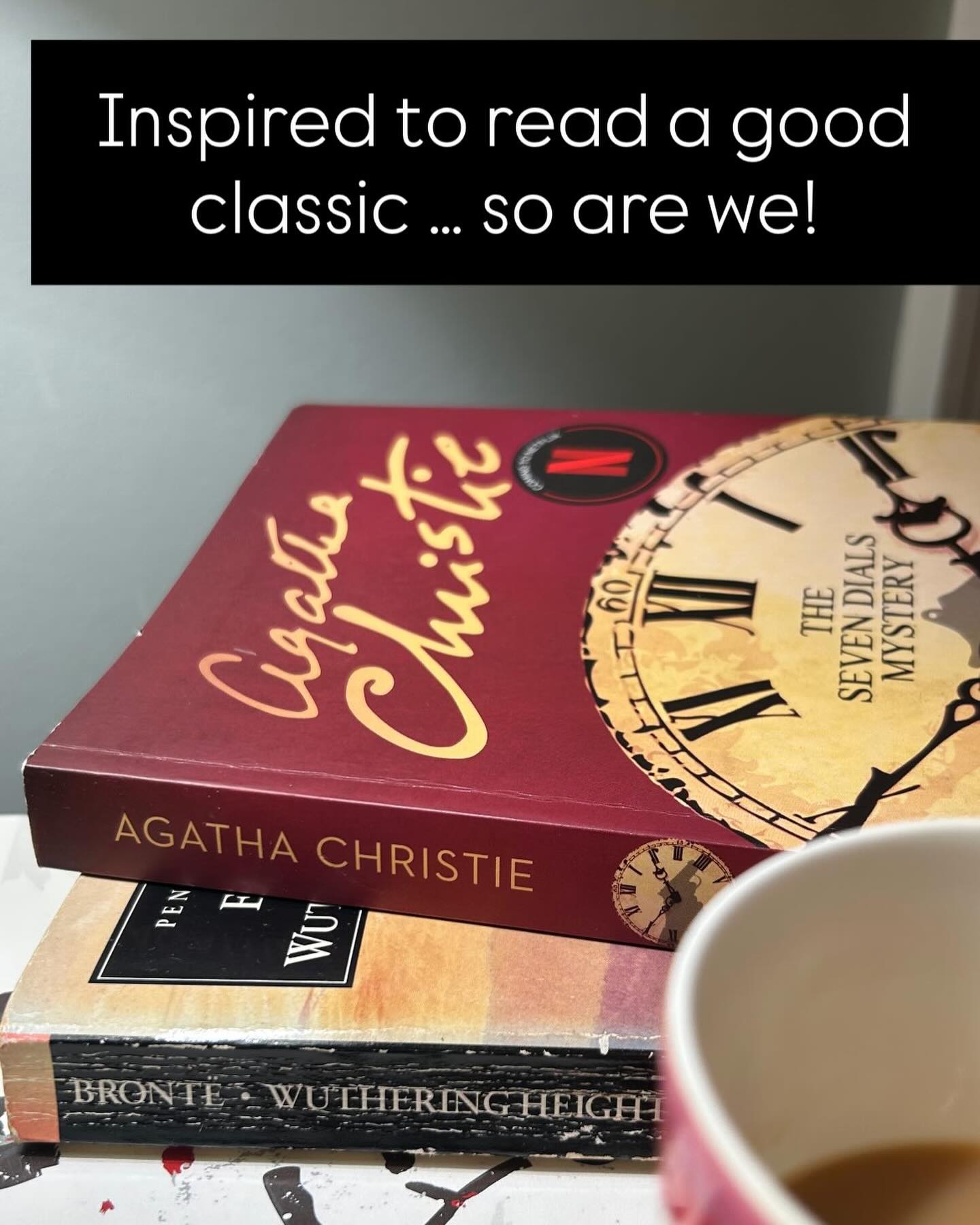 Feeling inspired by the classics this month? With the film release of Wuthering Heights coming soon this month, the Den encourage you to tuck into the wonderful Brontë classic which we read in book club and now in the Den Library. We are certainly now curious to add The Seven Dials Mystery to our pile, thanks to recent Netflix series and le Carré’s spy classic ‘The Spy Who Came in from the Cold’ which is touring UK theatres.
.
.
#loveliterature #loveclassics lovebooks