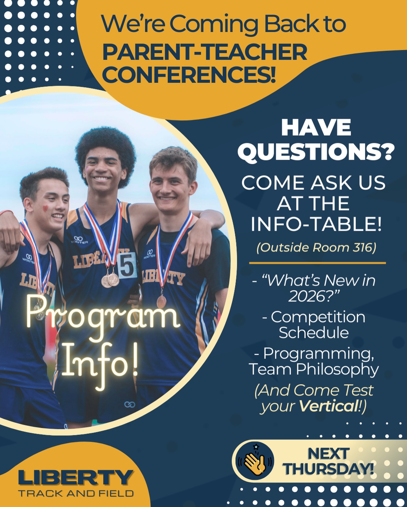 Almost time for some upper school outreach!
——
Come find us at parent-teacher conferences next Thursday, we’d love to share updates for 2026, as well as give an opportunity to test your vertical 👀