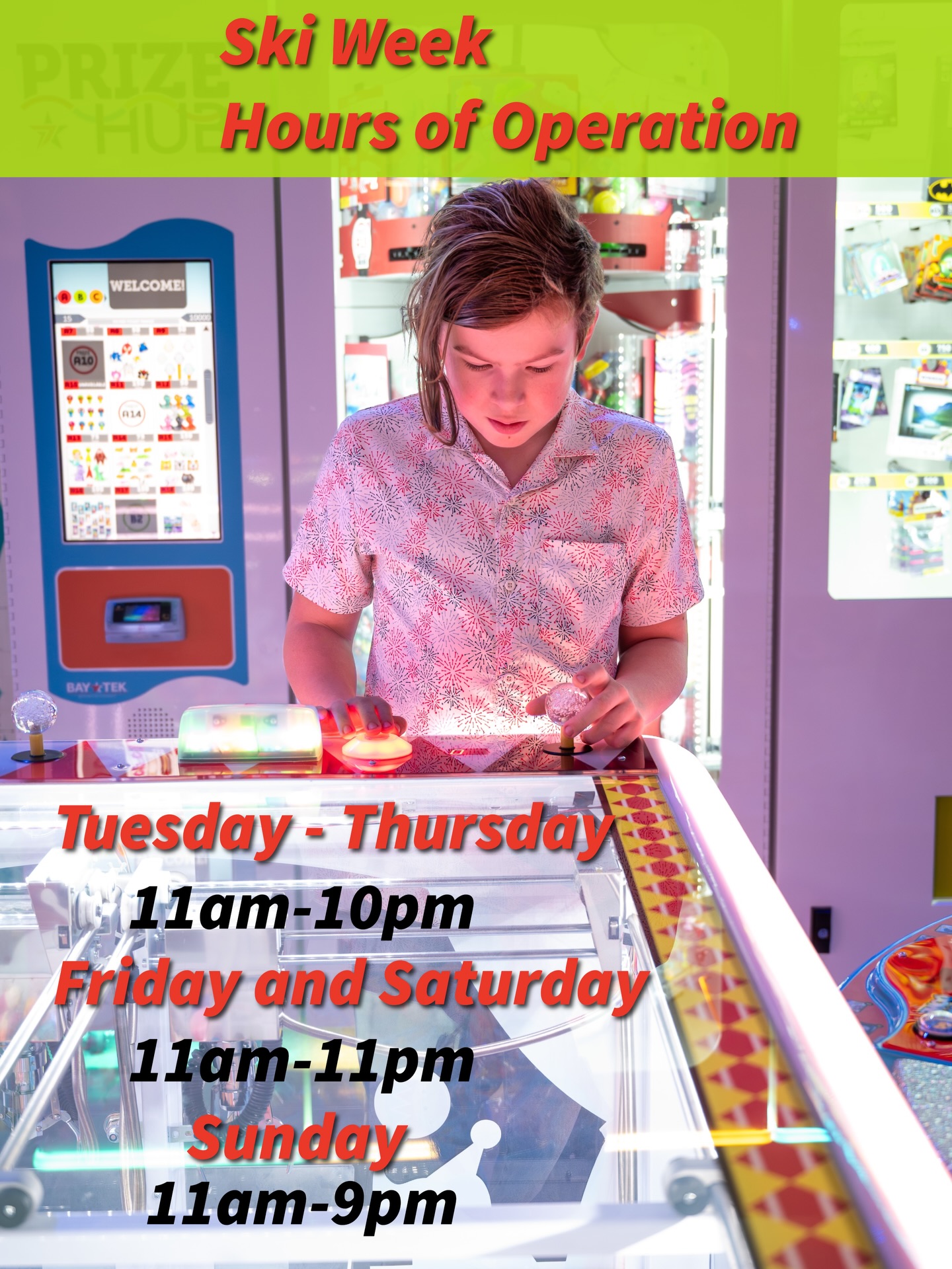 Our hours of operation this week for Ski Week🎿
Roll by and don’t forget to drive safe out there❄️
☮️❤️🎳