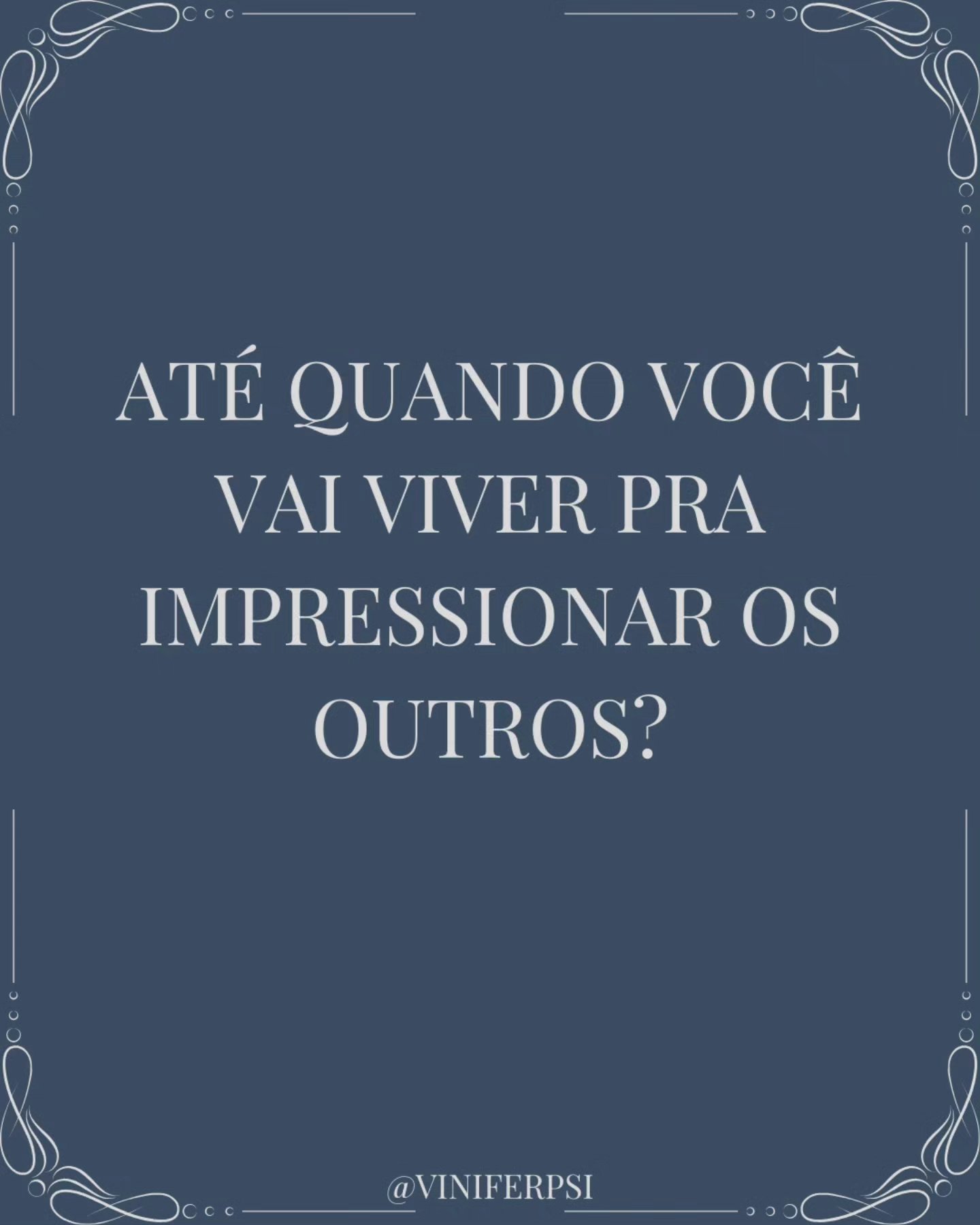 Quantas vezes você se moldou só pra caber no gosto de alguém?
Quantas escolhas foram feitas com medo de decepcionar — ou pior, de não ser notado?
⠀
Viver pra impressionar é um teatro cansativo.
E você? Ainda vai continuar atuando ou vai começar a viver de verdade?
⠀
A psicanálise não promete respostas prontas, mas te ajuda a parar de viver no automático.
⠀
📍 Atendimentos online e presenciais | @viniferpsi
🧠 Psicanálise pra quem cansou de agradar o mundo e quer se escutar.