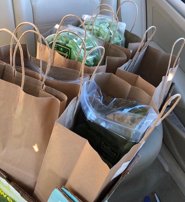 Our first #farm2fridge online grocery delivery thru #centralfarmmarkets #localfood #grocerydelivery #hyperlocalfood #summercrisplettuce #basil #basilpesto #montecarlolettuce #swisschard #romainelettuce