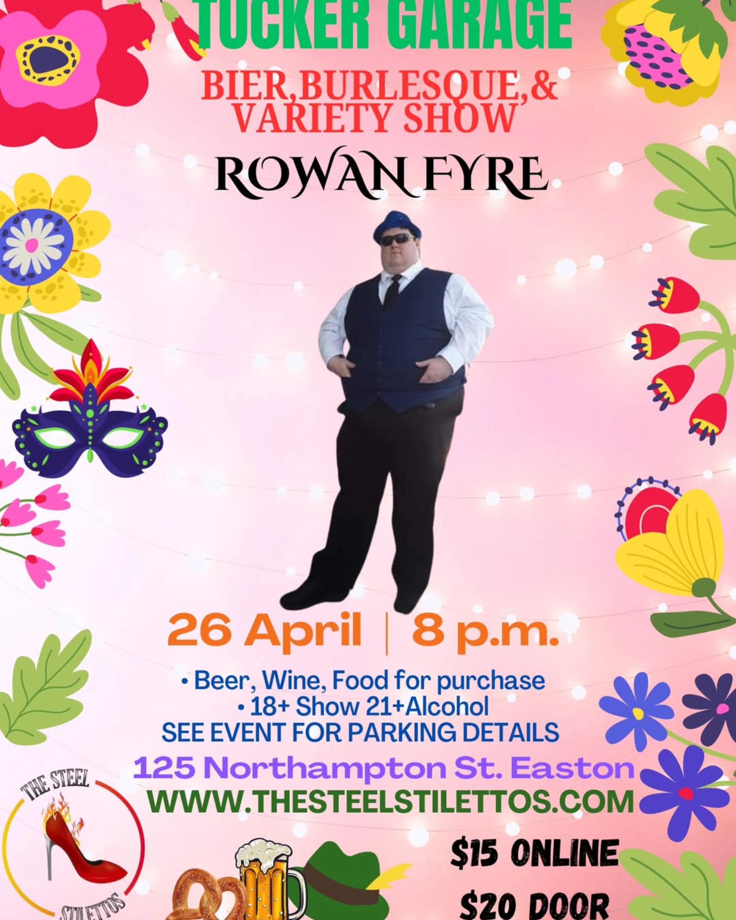Meet Your Cast: PERFORMER
Rowan Fyre
"The Celtic Warrior of Burlesque "
Tucker Garage : Bier, Burlesque, & Variety Show
#thesteelstilettos #tuckergarage #performingarts #eastonpa #burlesque #burlesqueshow