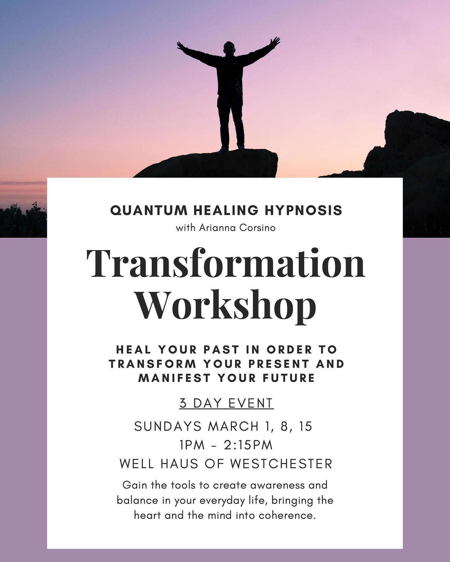 We are ecstatic about having @therealmofprosperity host this series for us! If transformation is what you seek this is your opportunity to get a jump start. #qhht #hypnosis #meditation #wellness #pastliferegression #westchestercounty #pelhamny #newrochelle #therealmofprosperity