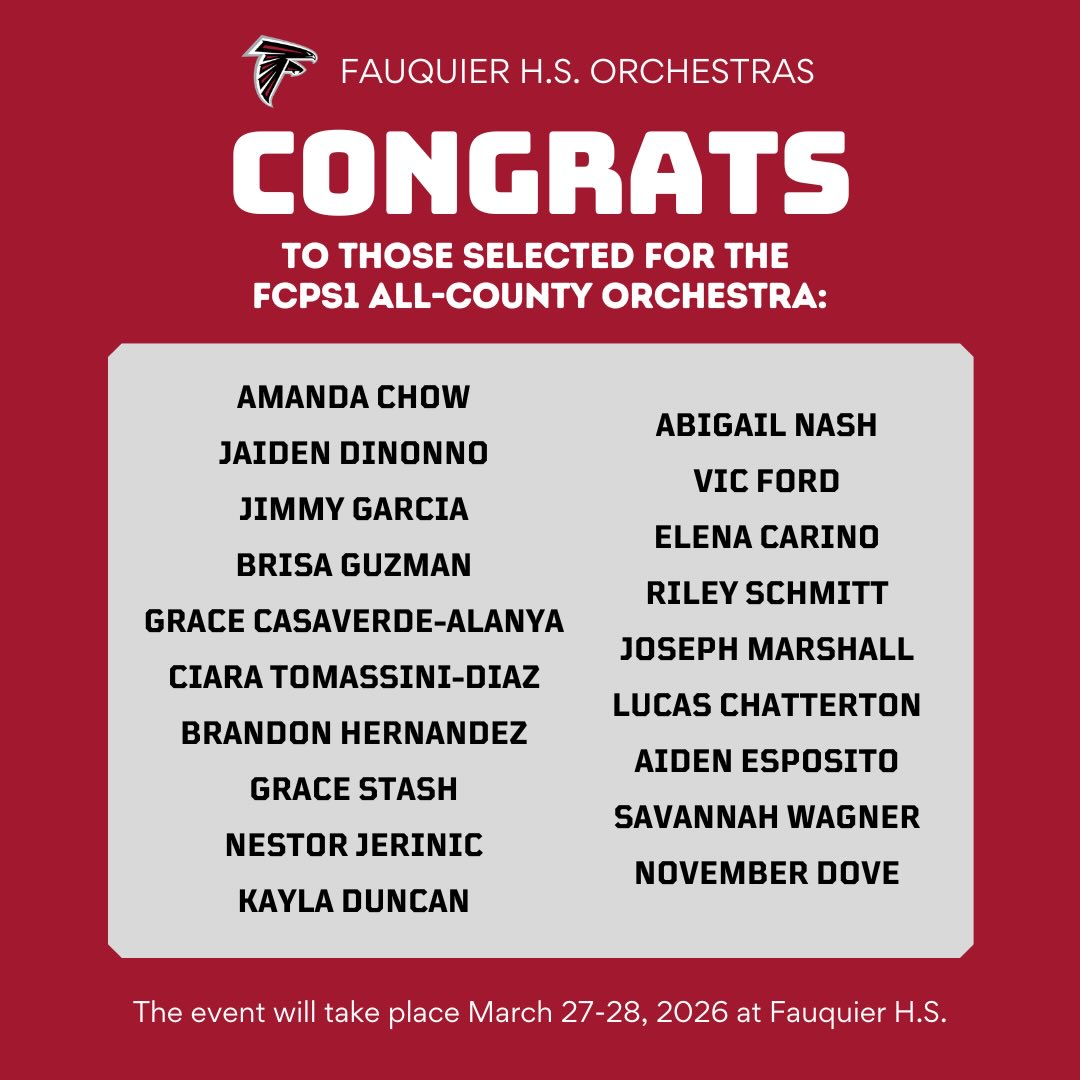Congratulations to our students! Find out more at FauquierMusic.net
