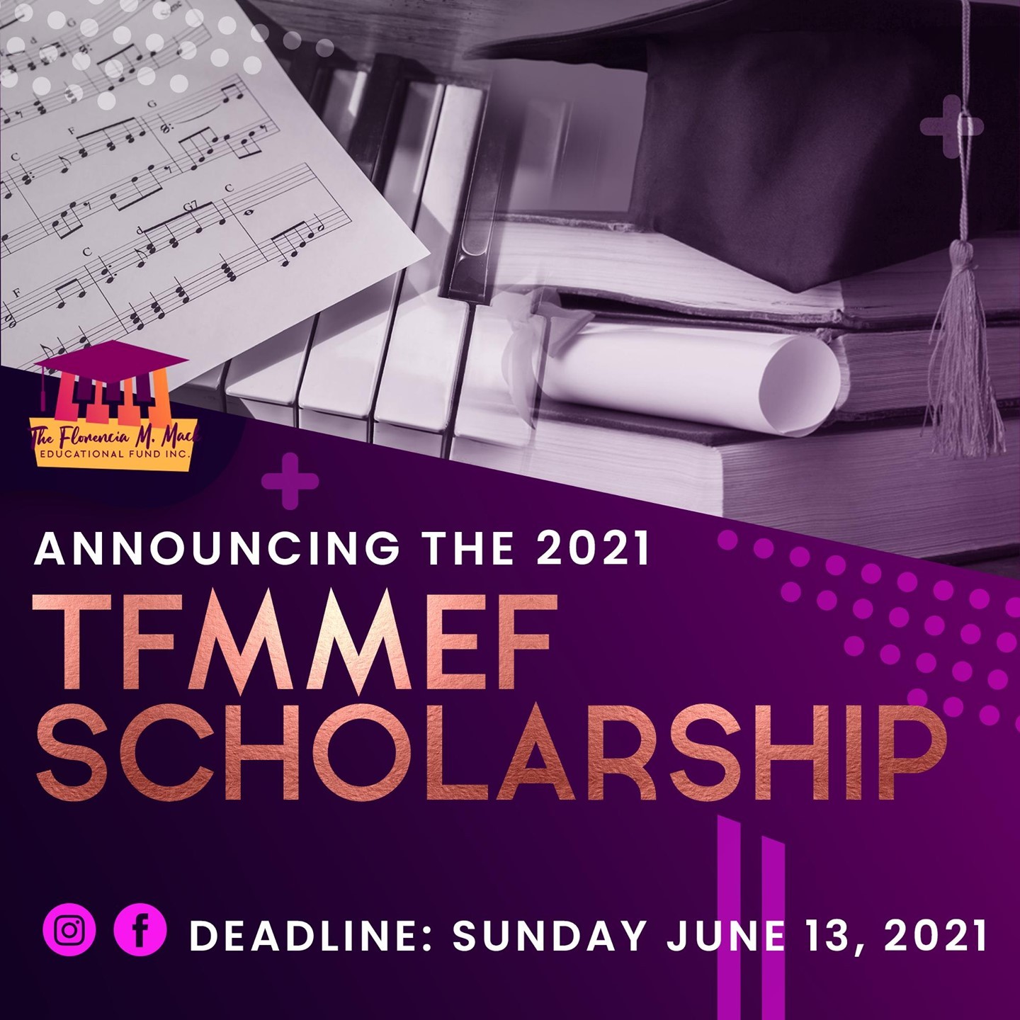 TFMMEF is pleased to announce that applications for the 2021-2022 scholarship season are open. Interested candidates can apply through the TFMMEF site. The application deadline is Sunday, June 13, 2021.
SCHOLARSHIP LINK IN OUR BIO!
#musiciansmatter #Scholarshipsformusicians #estherboyer #curtisinstitute #capahigh #gamp #musicmajors