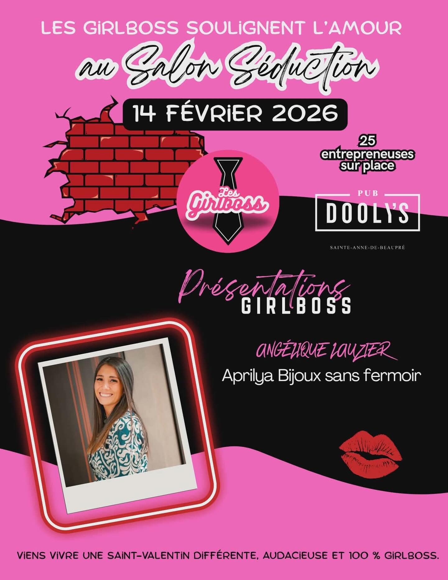💖 Le 14 février, je serai au Salon Séduction avec les Girlboss !
Une belle occasion de vous offrir quelque chose de spécial… ou de gâter quelqu’un que vous aimez ✨
Avec Aprilya Bijoux sans fermoir, vous créez et personnalisez votre bijou permanent selon vos envies.
Une expérience simple, agréable et unique 💫
📍 Pub Dooly’s – Sainte-Anne-de-Beaupré
🗓️ 14 février 2026
⏰ 10 h à 17 h – Sans réservation
Hâte de vous y voir 💕
#aprilyabijoux #BijouxPermanents #Girlboss #SaintValentin2026 #permanentjewelry