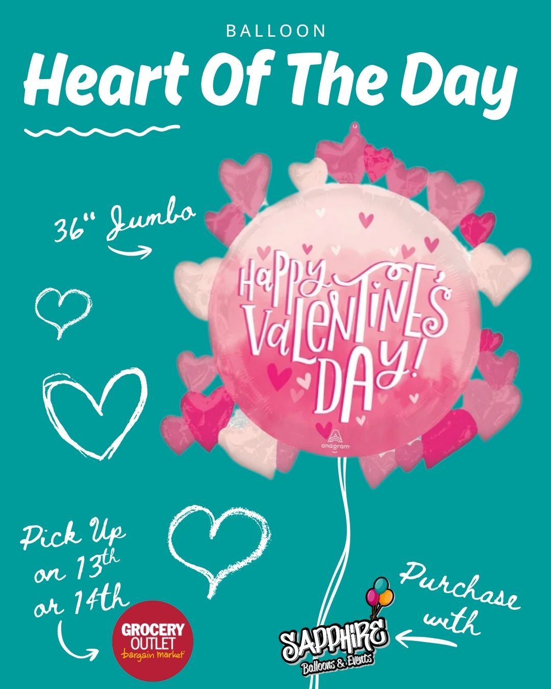 Today’s Heart of the Day is available for pre-sale 💘
Pre-order now and pick up at Mays Landing Grocery Outlet on February 13th or 14th, between 9am–6pm.
Limited quantities, fresh designs, and once pre-orders close—it’s gone.
Lock yours in and make Valentine’s Day easy.
📍 Pick-up location: Mays Landing Grocery Outlet
🕕 New Heart revealed every day at 6pm
#HeartOfTheDay
#ValentinesDayReady
#ShopLocalNJ
#MaysLanding
#ValentinesPreOrder
#BalloonLove
#SmallBusinessNJ
#ValentinesVibes