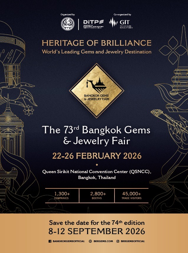 Thailand’s jewelry industry is more than craftsmanship—it’s innovation in motion. From advanced gemstone enhancement to sustainable materials and digital design, Thai creators are shaping the future of fine jewelry.
Where tradition meets technology, generations of master artisans blend heritage techniques with contemporary creativity—resulting in designs that are timeless, relevant, and globally admired.
Experience it all at the 73rd Bangkok Gems & Jewelry Fair. Discover visionary ideas, cutting-edge processes, and the artistry that positions Thailand as a world leader in jewelry excellence.
What to expect:
💎 New Faces Zone featuring emerging brands
💎 Trend-forward designs and breakthrough innovations
💎 Insightful seminars on design, sustainability & technology
💎 1,300+ exhibitors & 45,000+ global buyers
📍 22–26 February 2026
📍 QSNCC, Bangkok
#ditp #jewelryfair #jewelleryfair #bangkokgemsfair #thailandgemsfair #jewelryevent #jewelleryevent #jewelryexhibition #jewelleryexhibition #qsncc #qsnccevent #gemtones #diamonds💎 #luxuryfair #fairevent