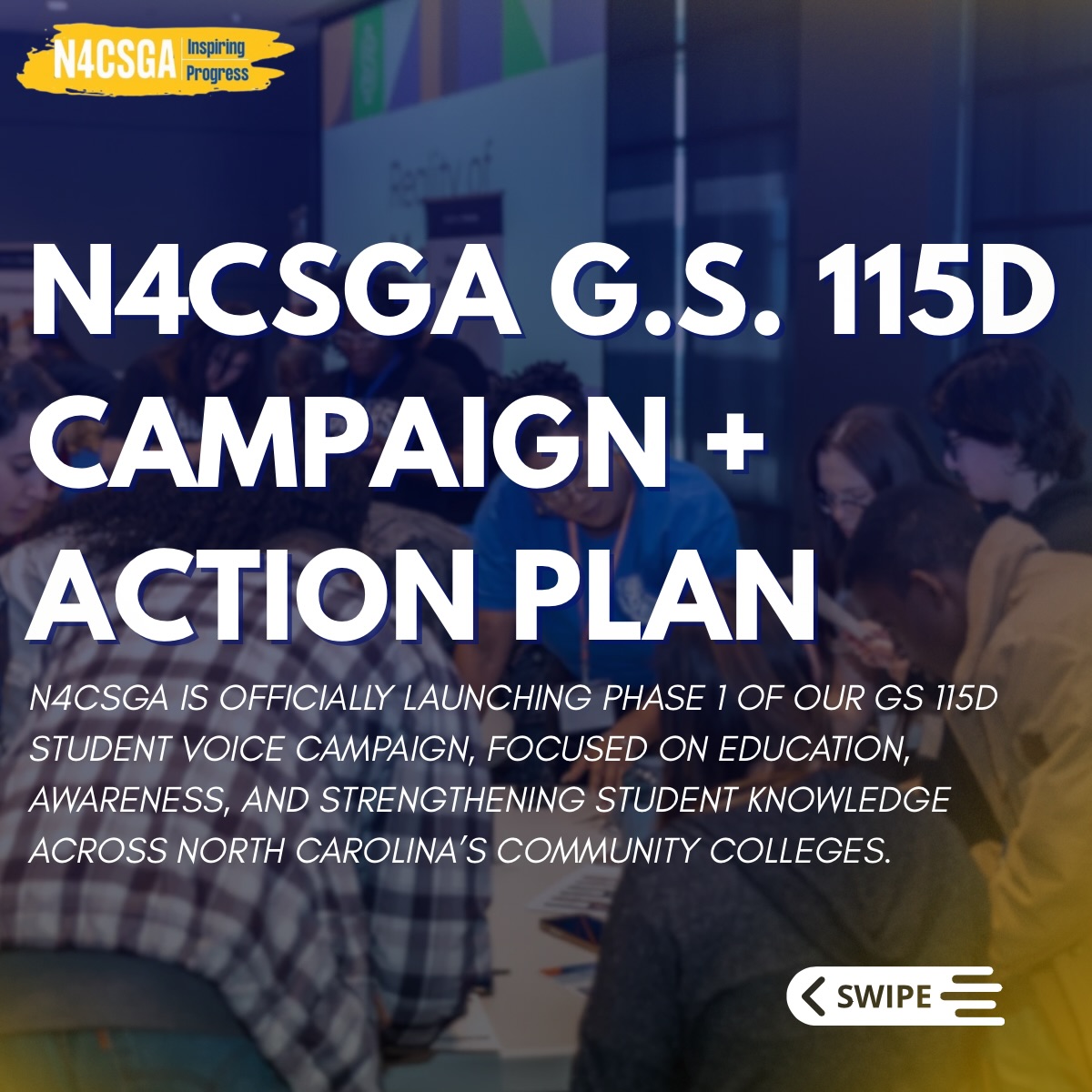 N4CSGA is kicking off a statewide effort to educate, engage, and empower students about GS 115D, the law that governs community college decision-making.
As part of this phase, we’ve adopted and sent out a resolution supporting student representation, and we’re meeting with legislators to ensure student voices are heard at every level. 🏛️
Students will also receive toolkits, talking points, and resources to understand governance, ask questions, and get involved on their campuses.
Your voice matters, now and for the students who come after you.
#N4CSGA #StudentGovernment #Great58 #StudentLeadership #GS115D