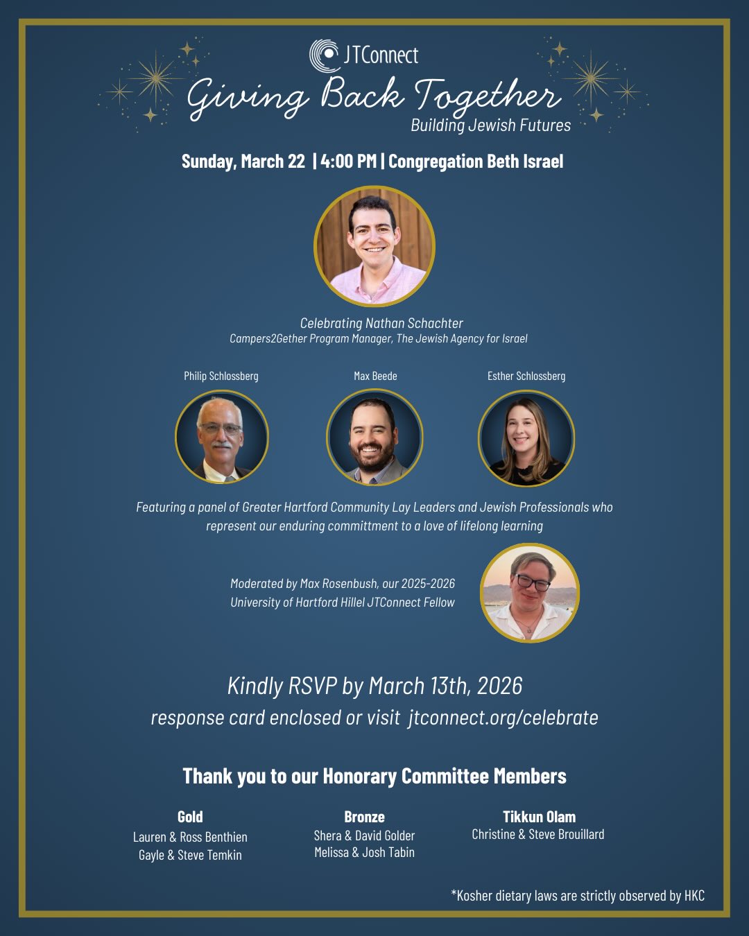 You’re Invited to JTConnect’s Annual Giving Back Together Event! Join us on March 22nd for an evening of food, community, and honoring JTConnect’s commitment to building Jewish futures.
Grab your ticket using the link in our bio!
Hope to see you there! ✨