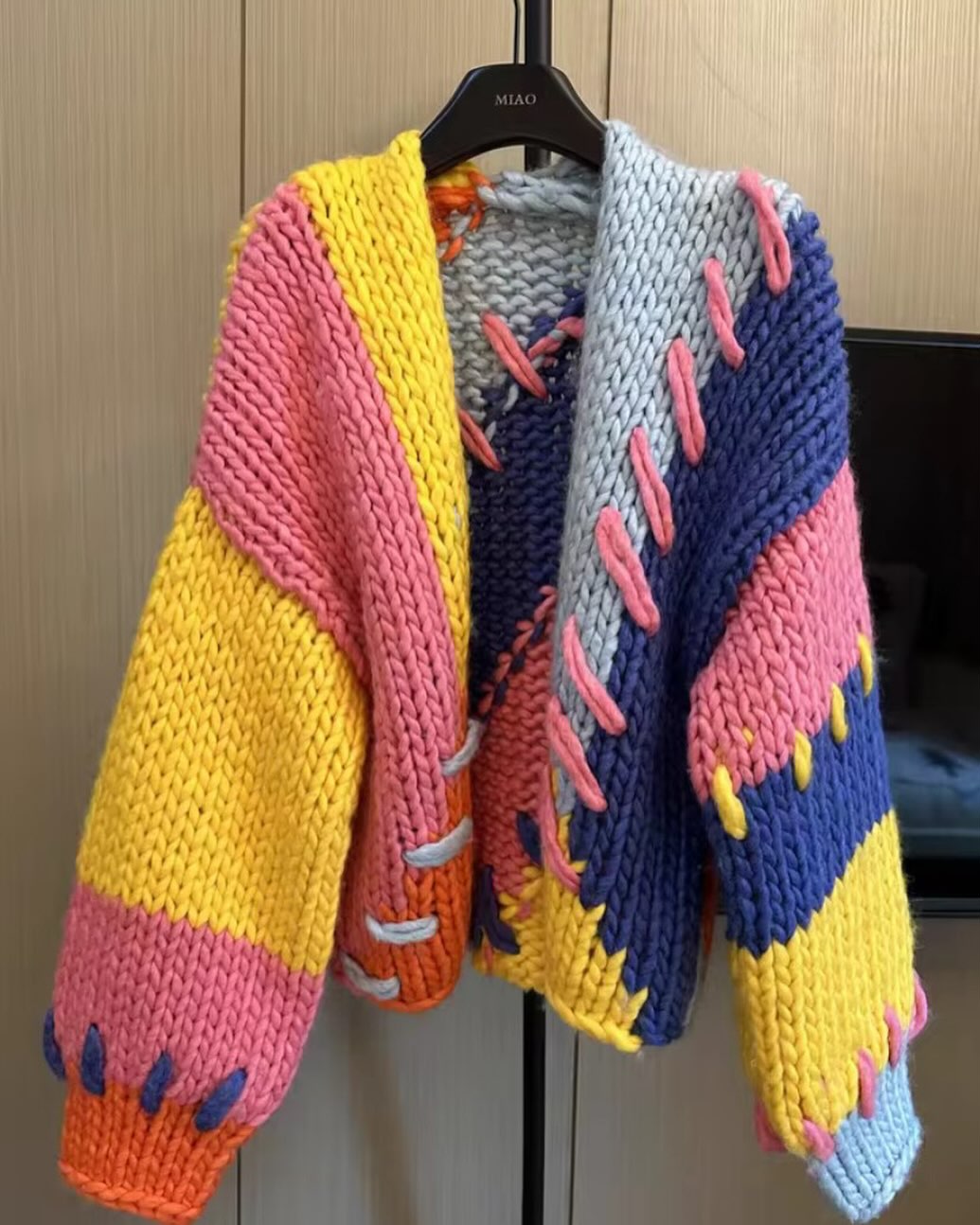 Handmade Cheerful Chunky Cardigan…visit La Boutique Saisonniere.
