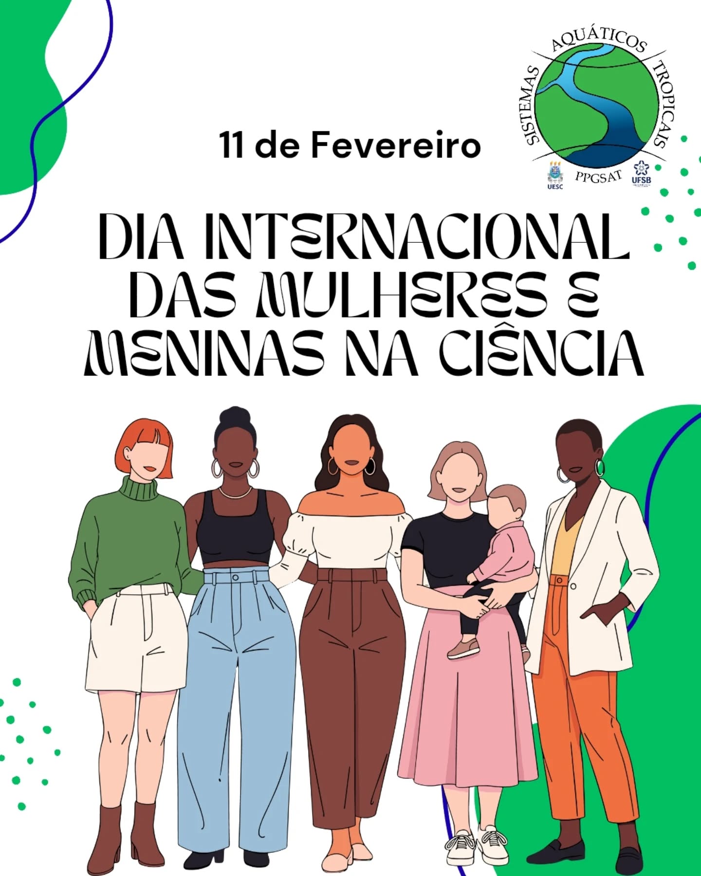 ✨ 11 de fevereiro | Dia Internacional das Mulheres e Meninas na Ciência ✨
O PPGSAT celebra todas as mulheres e meninas que constroem a ciência diariamente, transformando conhecimento em resistência, inovação e compromisso social.
Celebramos as mulheres de comunidades tradicionais, como indígenas e quilombolas, guardiãs de saberes ancestrais fundamentais para a produção científica e para a sustentabilidade dos territórios. Celebramos as mulheres trans, cuja presença na ciência é também um ato de coragem, afirmação e direito à existência. Celebramos ainda as mulheres pretas, periféricas, mães e mães solo, e mulheres de corpos, trajetórias e vivências diversas, que seguem ocupando e ressignificando os espaços acadêmicos.
Ao mesmo tempo, reafirmamos nosso reconhecimento a todas as mulheres, em sua pluralidade de histórias, identidades e caminhos. A ciência se fortalece quando é diversa, plural e comprometida com a equidade, o respeito e a justiça social.
Que meninas se reconheçam na ciência, que mulheres sejam valorizadas, respeitadas e permaneçam.
📝 Marquem o @ nos comentários das mulheres e meninas na ciência que você admire!! ❤️
🔬📚 Sem mulheres não há ciência. Sem diversidade não há futuro.