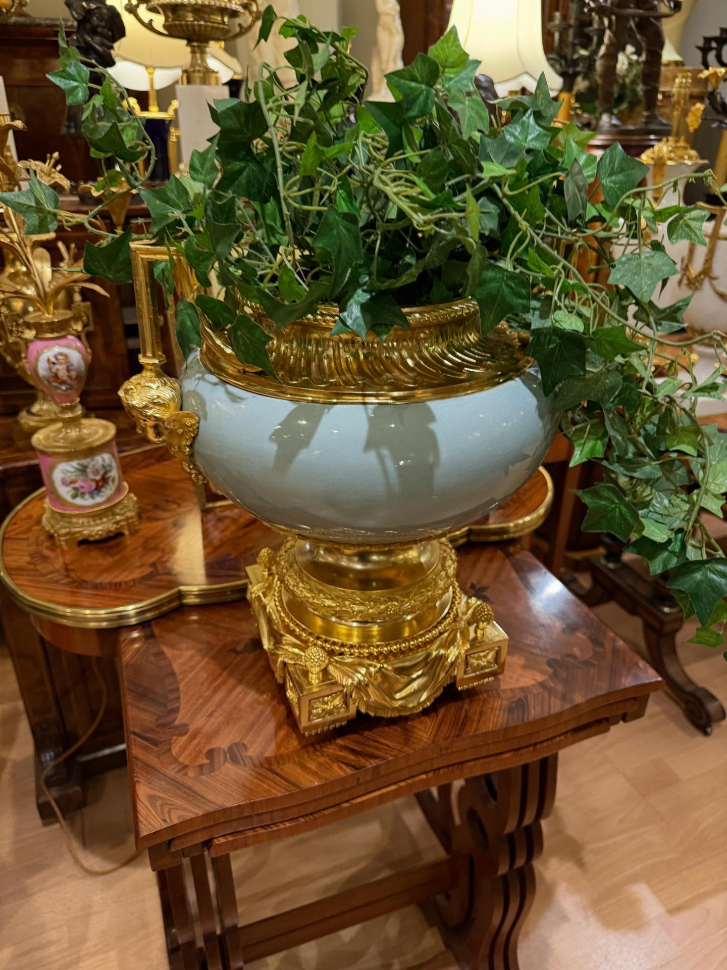 French porcelain/gilt bronze mounts jardiniere#antique#interiordesign #objetd’art#portobello#website and furniture warehouse