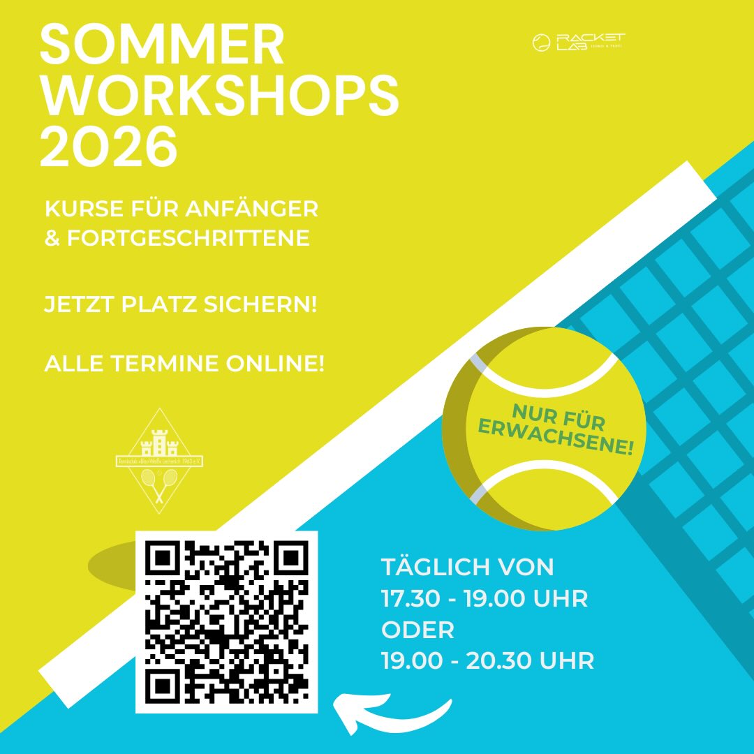 Sommer-Workshops – Erwachsene
🔥🎾 Sommer-Upgrade für dein Spiel!
Du willst dein Tennis auf das nächste Level bringen?
Unsere Sommer-Workshops für Erwachsene bieten gezieltes Intensivtraining in kompaktem Format.
🔹 Matchtaktik & Spielaufbau
🔹 Aufschlag
🔹 Doppel-Spezial
🔹 Bewegungs- & Athletikeinheiten
Ideal für Anfänger & ambitionierte Freizeitspieler.
📅 Termine: Diverse
📍 TC BW Lechenich
👥 Begrenzte Teilnehmerzahl
👉 Jetzt anmelden und dein Spiel spürbar verbessern!
🌐 www.tnnslab.com/camps26
#Tennisworkshop #Sommertraining #Matchtraining #Tennisclub #Tennisliebe tennis erftstadt