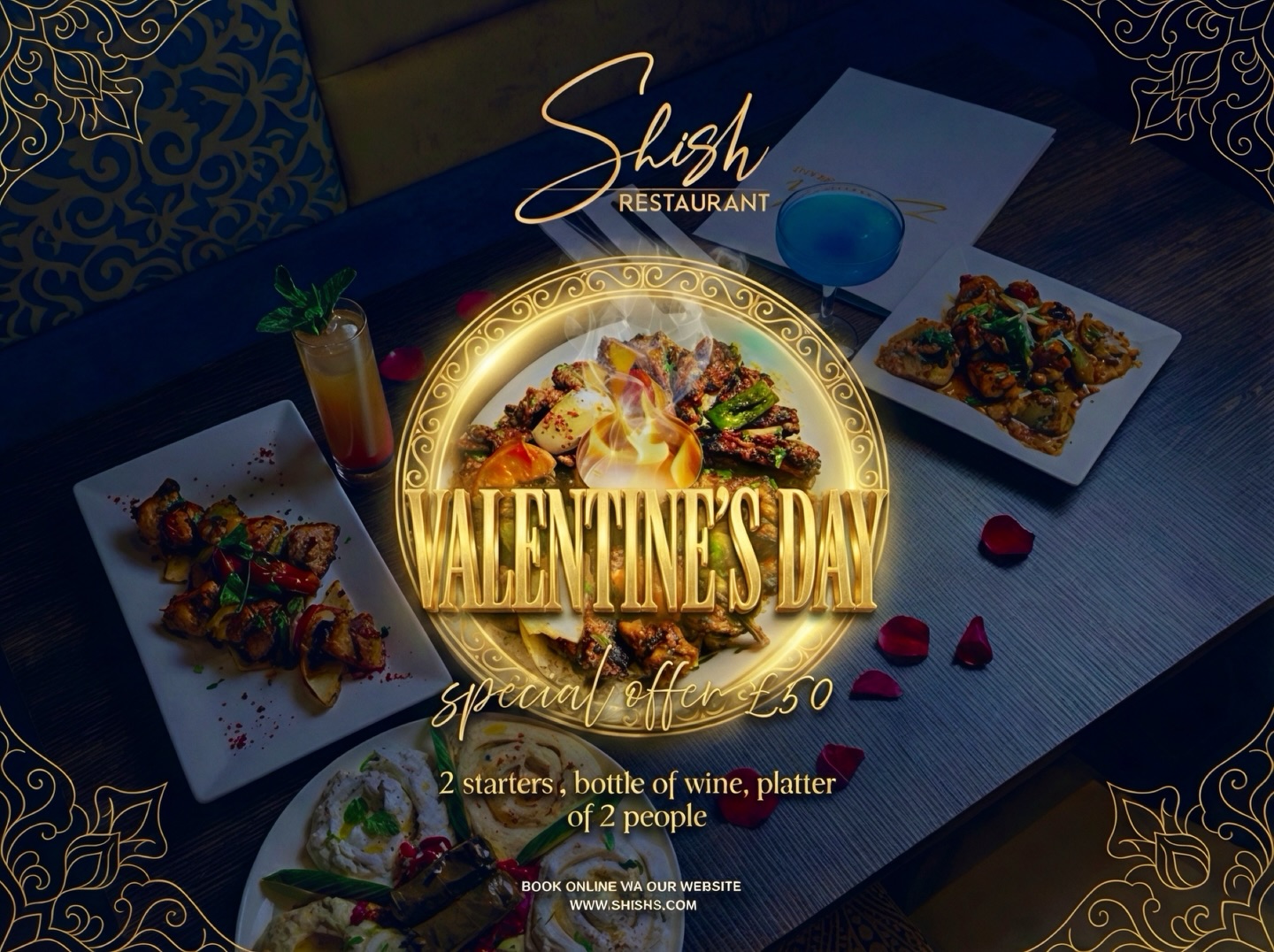 Ignite the passion this Valentineโs Day at Shish Restaurant! ๐ฅโค๏ธ
Treat your special someone to an unforgettable evening filled with incredible flavors and a luxurious atmosphere. Weโve curated the perfect package for two, featuring a flaming presentation that is sure to impress.
โจ Valentineโs Day Special Offer - ยฃ50 โจ
Includes:
๐ฝ๏ธ 2 Delicious Starters
๐ท A Bottle of Wine to share
๐ A sumptuous Platter for 2 People
Spaces are limited for this exclusive event. Secure your romantic table today!
๐ฒ Book online: www.shishs.com
#ShishRestaurant #ValentinesDay2026 #RomanticDinner #DateNightDoneRight #LoveAndFeasts SpecialOffer UKFoodie GrillPlatter