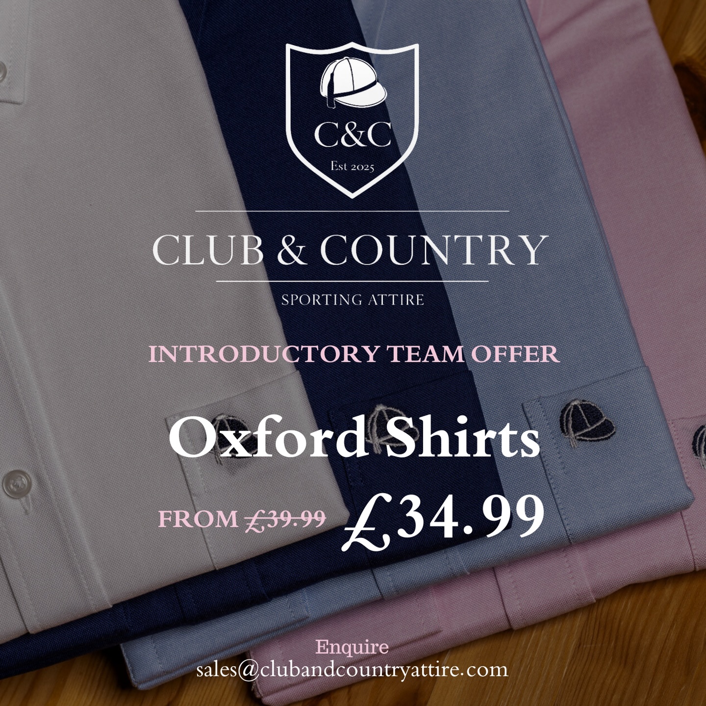 Introductory team offer available now
Enquire - sales@clubandcountryattire.com
Ref: Team Offer
#forclubandcountry #clubandcountry #clubandcountryattire