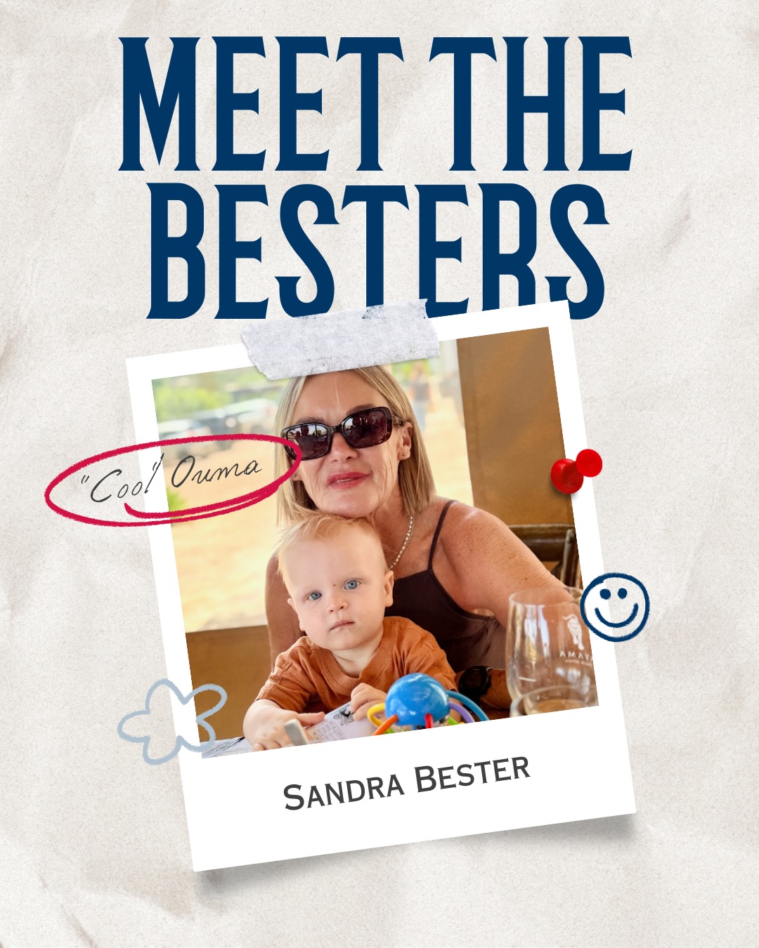 Meet the BESTERS! First up, @bester1699 🥂🔥
This Sharon Stone lookalike is the fiery force who keeps the spark burning under our collective backsides.
She works her magic like nobody’s business, and now well into her 60s, she’s a real estate agent at @percipient.co.za for the same reason she tackles box jumps at @timetotrain_za Xfit classes, because she can.
She absolutely adores animals and has a small little heart that she hides beneath a layer of bravado, so don’t let her Scorpio armour fool you, she’s actually a harshmallow (a hardcore marshmallow).
Here’s to the OG BESTER Family Wines matriarch. Keen to meet the lady in person? Come join us on the stoep for a Stoepsit Sessie...
R 150 | LIGHT SNACKS | MAX 6 GUESTS | 48H NOTICE
Email zakkie@besterwines.com to book
#MeetTheBesters
#BesterFamilyWine
#StoepsitSessies
#SwartlandWine
#SwartlandWinemakers