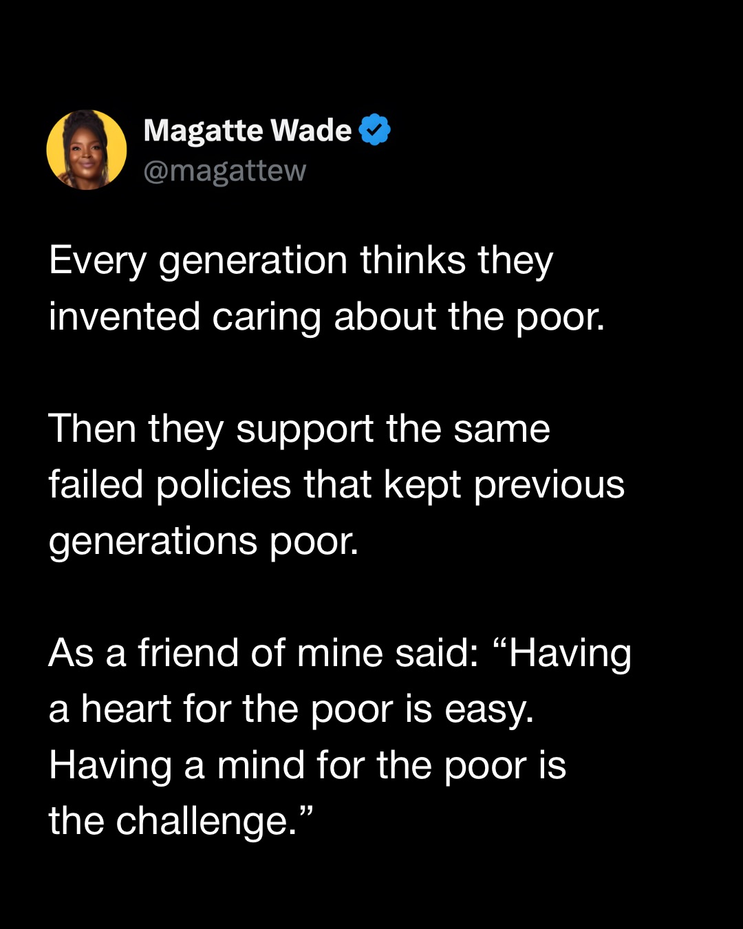 Everyone wants to “help” the poor.
Almost nobody wants to do the one thing that actually works.
Tell me what you think it is 👇