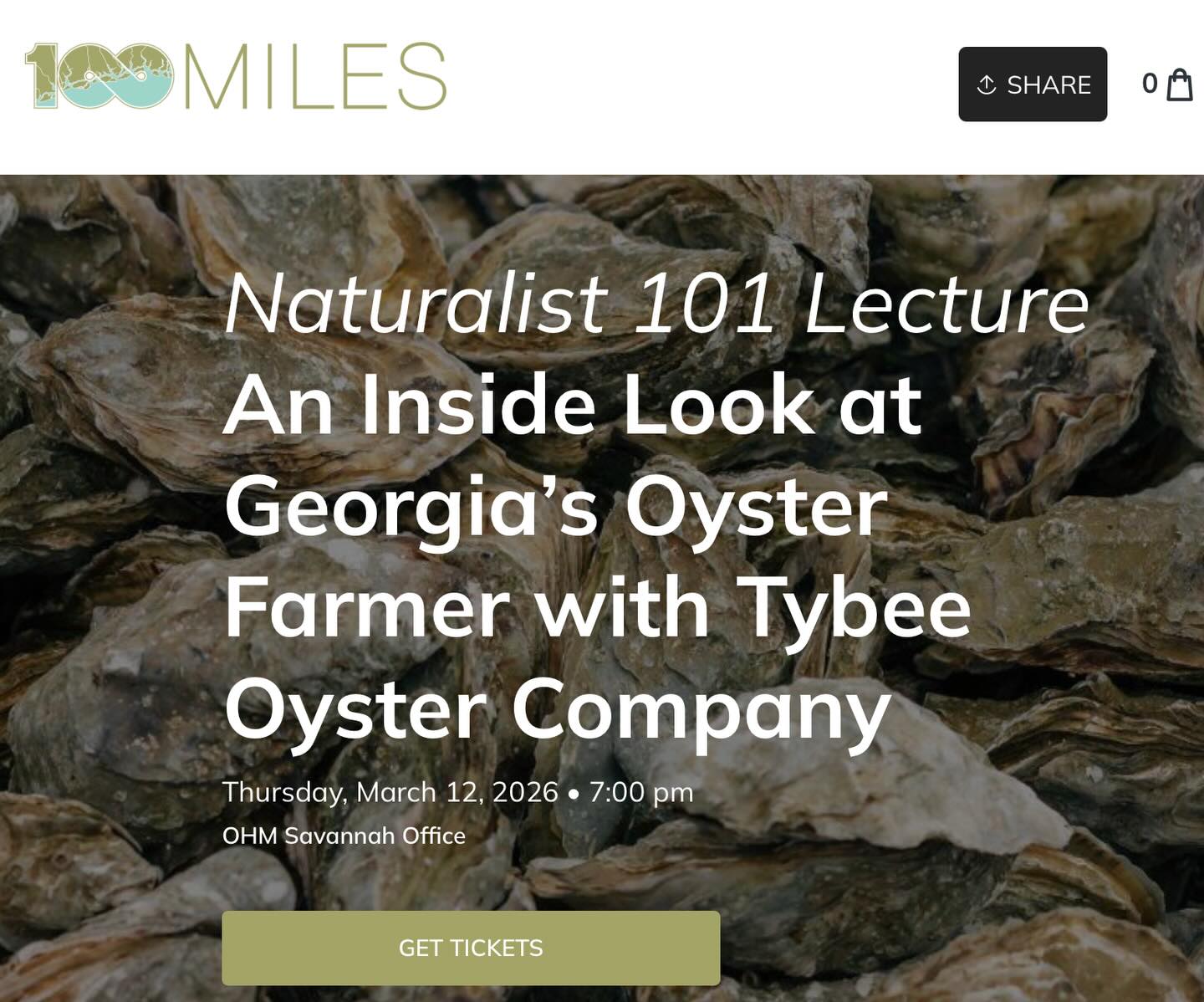 Come join us! 🦪 Join us to get an up-close look at sustainable, floating oyster farming in coastal Georgia. You’ll learn how aquaculture, education, and community partnerships work together to strengthen local economies, deepen one’s sense of place, and inspire action.
Doors open at 6:30 pm. The lecture begins at 7 pm, with Q&A to follow. Light refreshments will be served. This event is free, but we ask that you RSVP so we can plan accordingly.