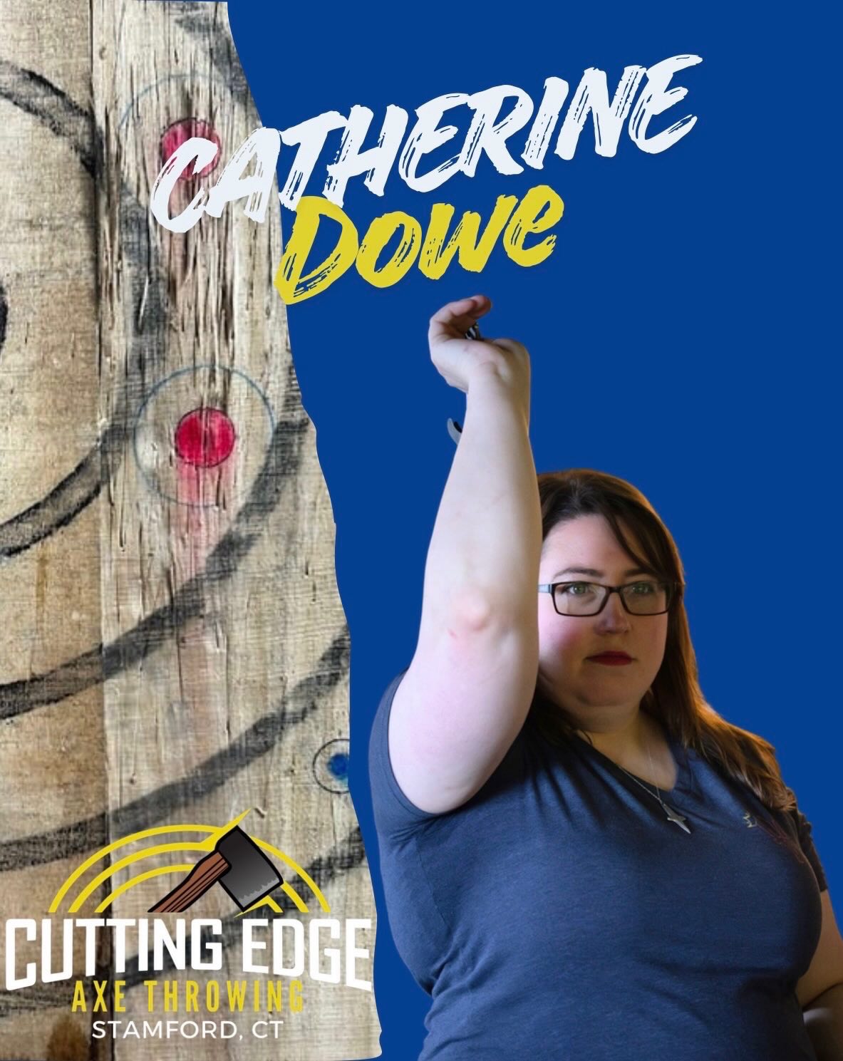 Welcome to Worlds Wednesday! 🪓 🌍🗡️ The World Axe and Knife Throwing Championships will be this April and we are so proud of all of the people who will be representing Cutting Edge Axe Throwing there. First up is Catherine! We are so proud of you Catherine! #watl #wktl #axethrowing #womenempowerment #knifequeen