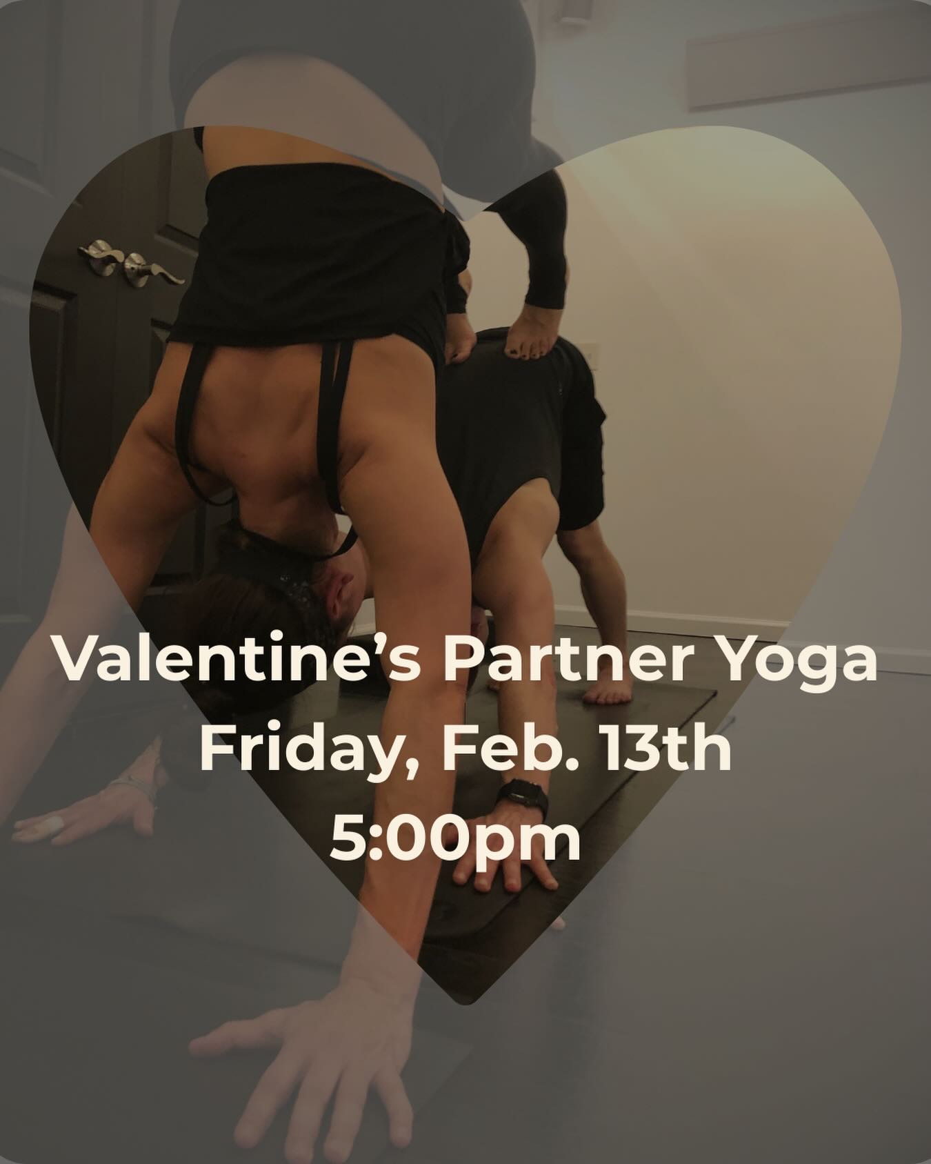 Valentine’s Partner Yoga 💕
FRIDAY, 2/13 | 5:00–6:00pm
Bring a partner—romantic, best friend, sibling, parent… whoever you love doing life with. Expect connection, stretch, support, and a lot of laughter.
Link in bio 👆