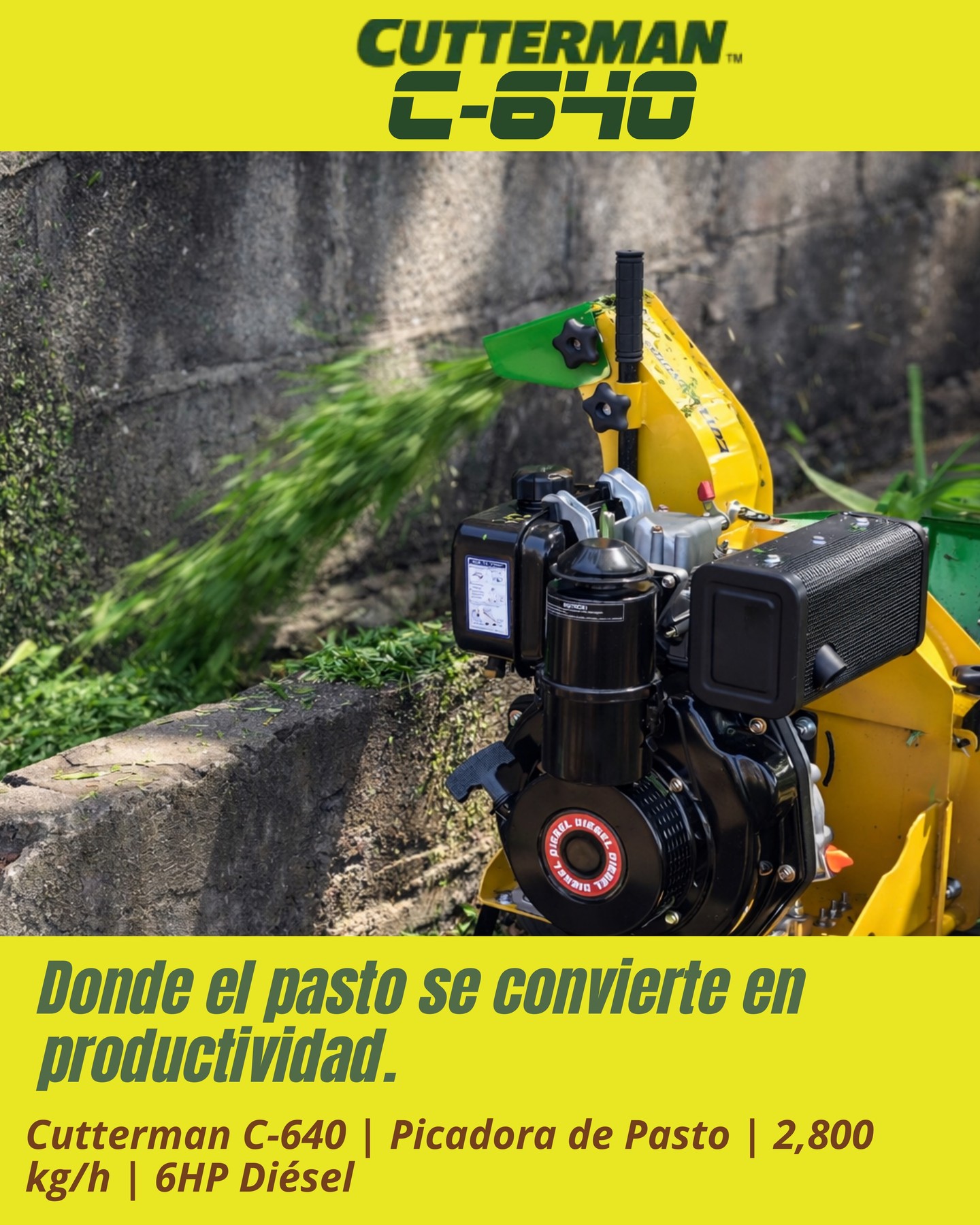 Cuando el trabajo es constante, necesitás una máquina que no se quede corta.
La Cutterman C-640 procesa hasta 2,800 kg por hora, con motor diésel de 6 HP, rotor de triple cuchilla y sistema autoalimentado por gravedad que mantiene el flujo sin interrupciones.
Compacta, firme y fácil de mover (132 lb), está hecha para convertir pasto en rendimiento todos los días, sin complicaciones ni exceso de tamaño.
#cutterman
#picapastos
#alimentacionanimal
#ganaderia
#picadoradepasto