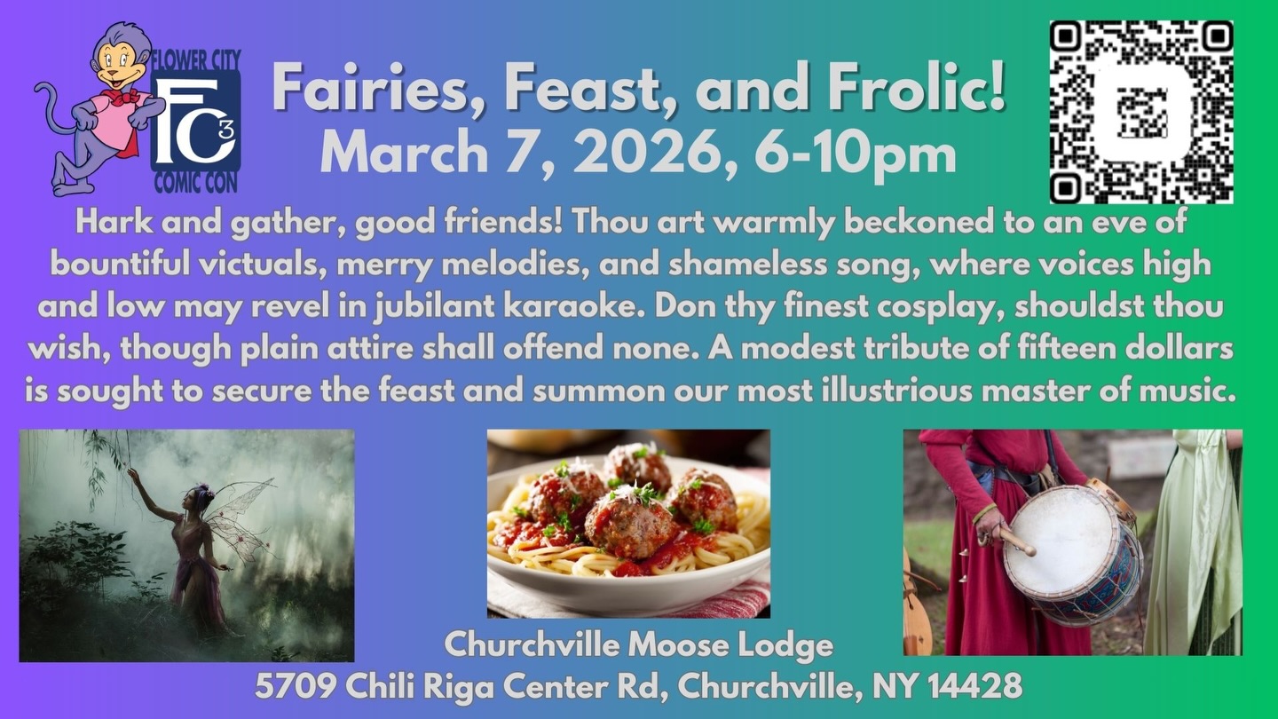 Hark! The appointed hour draweth nigh, and but a single fortnight standeth between us and this most joyous occasion. Verily, our hearts do brim with glad anticipation, for we long exceedingly to behold thy countenance and share in thy merry company.
Tickets may be secured anon through the online portal or else obtained at the very door upon thy arrival. Yet, that we might wisely reckon the number of noble souls who shall grace us with their presence, we humbly beseech thee to declare thy intent by making reply upon the event page.
With spirits alight and great delight within our breasts, we await thee most ardently!
(In other words, we can’t wait to see you in a couple of weeks, and we’d love it if you could indicate you’re planning on coming by saying you’re going on the event)