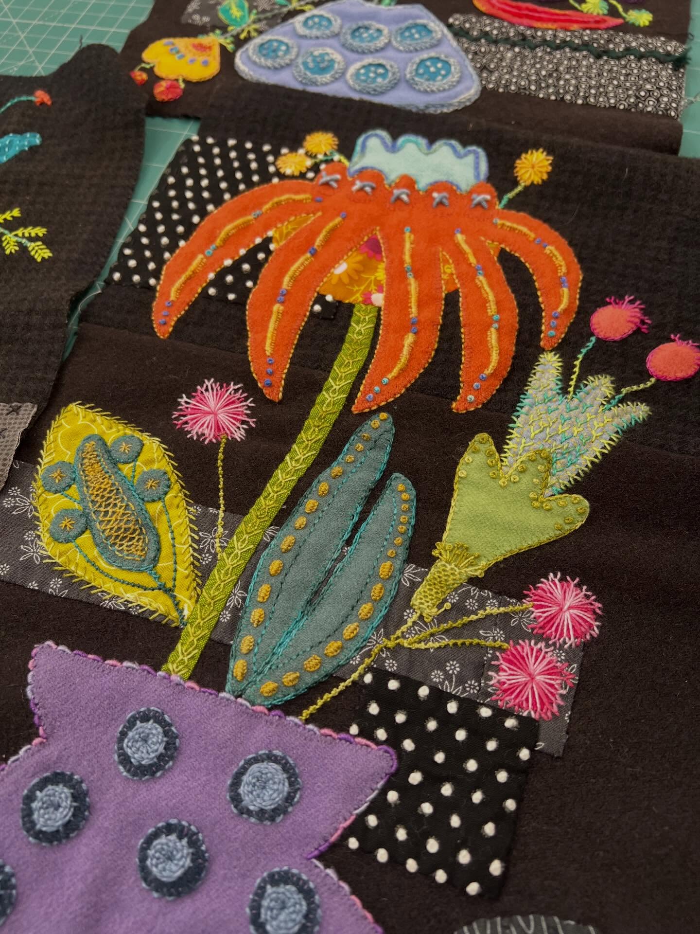 Wow!!!!! Look at this beautiful version of #freshcutquilt by a most talented customer. This is her first venture into @suespargo patterns and what an amazing result. Dell and I work together to find the fabrics and trims that she loves. I make it up for her block by block. I don’t have this as a block of the month currently - but reach out if you are keen. I love making this available to you all.