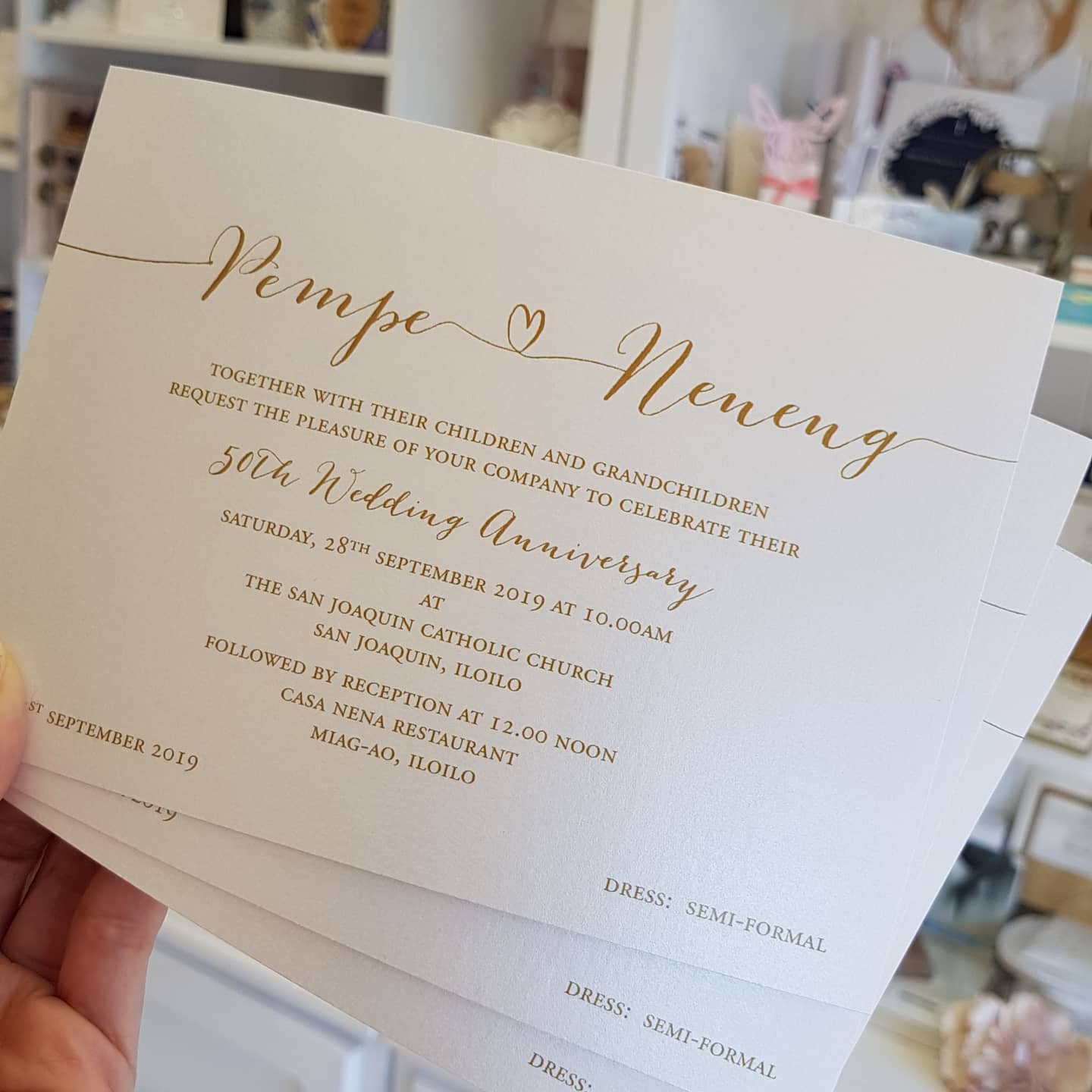 Simple yet elegant...
50th Wedding Anniversary invitations...
#50weddinganniversary #50thanniversary #50birthday #50thbirthdaycake #goldenanniversary #invitationshop #madeinaustralia🇦🇺 #calligraphylettering #calligraphyink #calligraphylove #loveinvitations #bestinvitation #minimalist #minimalstyle #invitationshop #gorgeousinvites #inspirationalquotes #shopsmallau #shopsmallaustralia